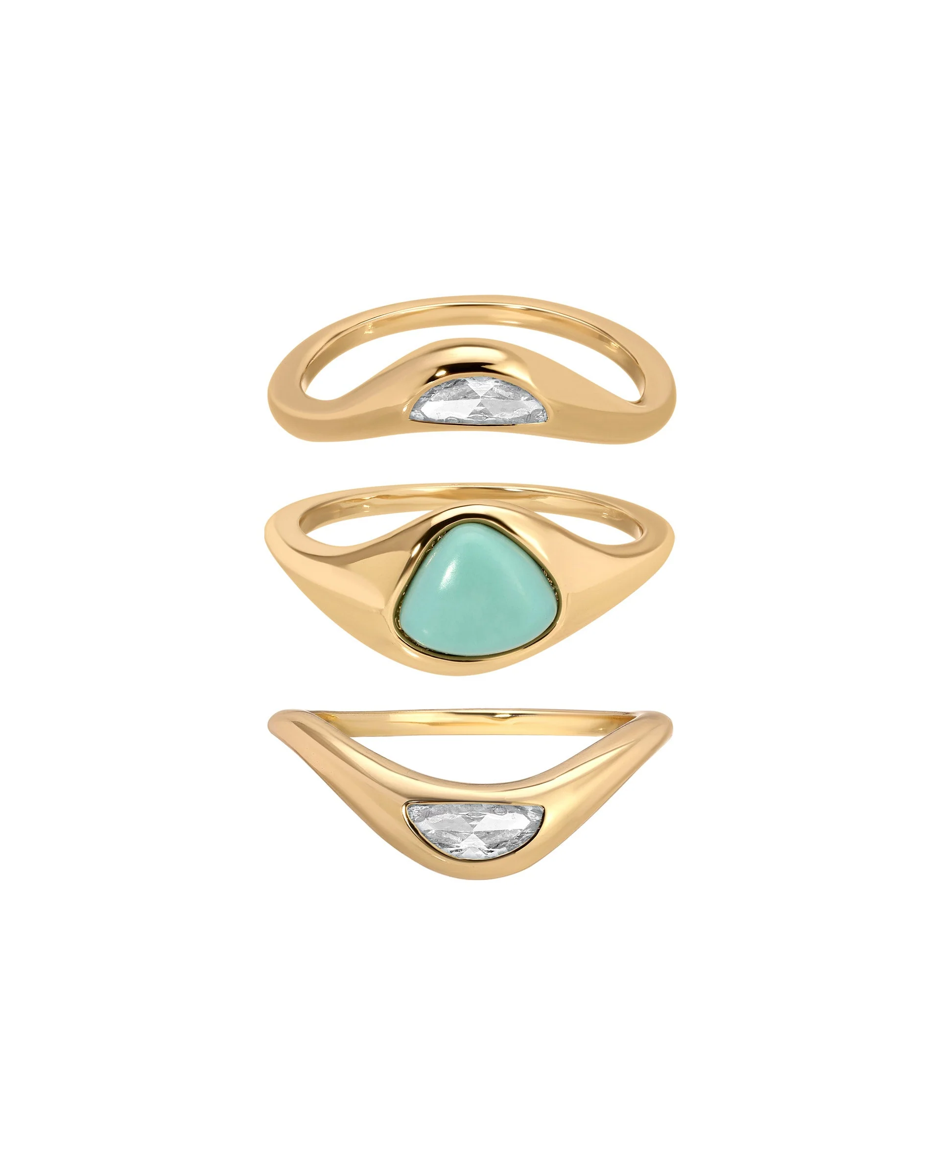Turquoise Solstice Ring Stack - Futureuc