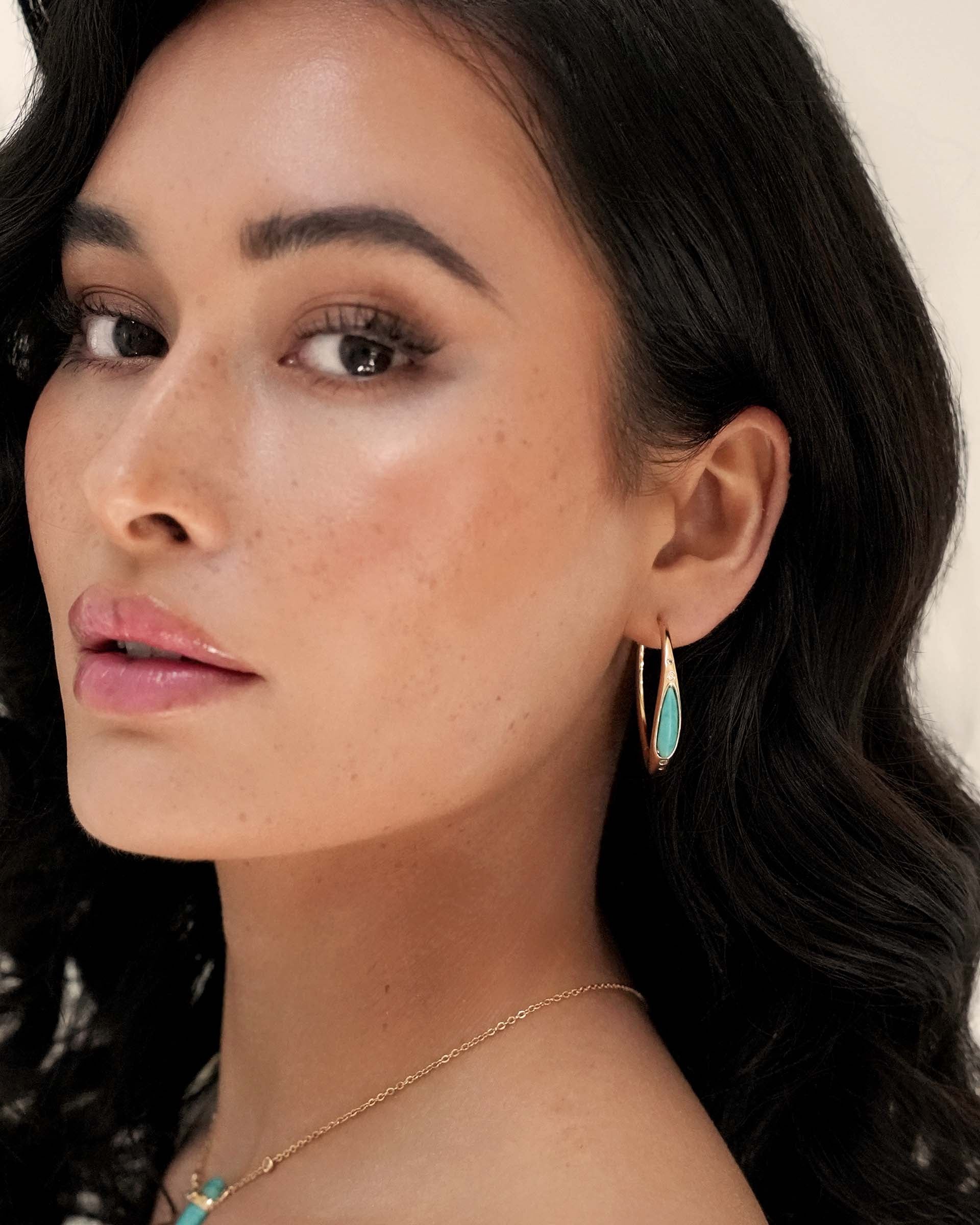 Turquoise Solstice Hoops - Futureuc