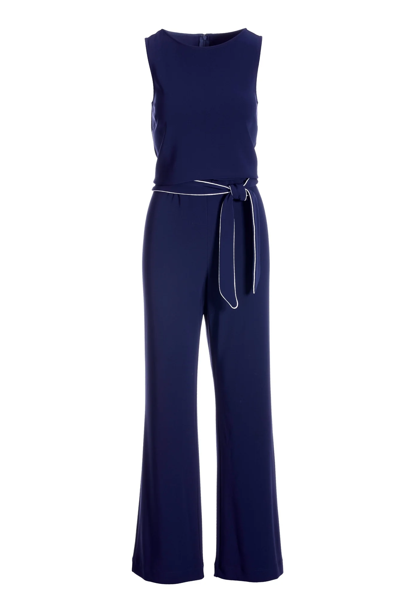 Beyond Travel Tie Front Jumpsuit Maritime Navy - Futureuc