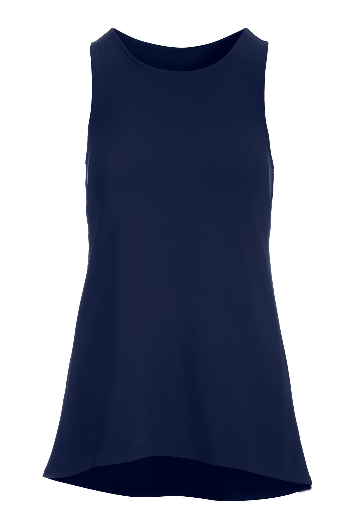 Beyond Travel Solid High Neck Sleeveless Tunic Top Maritime Navy - Futureuc