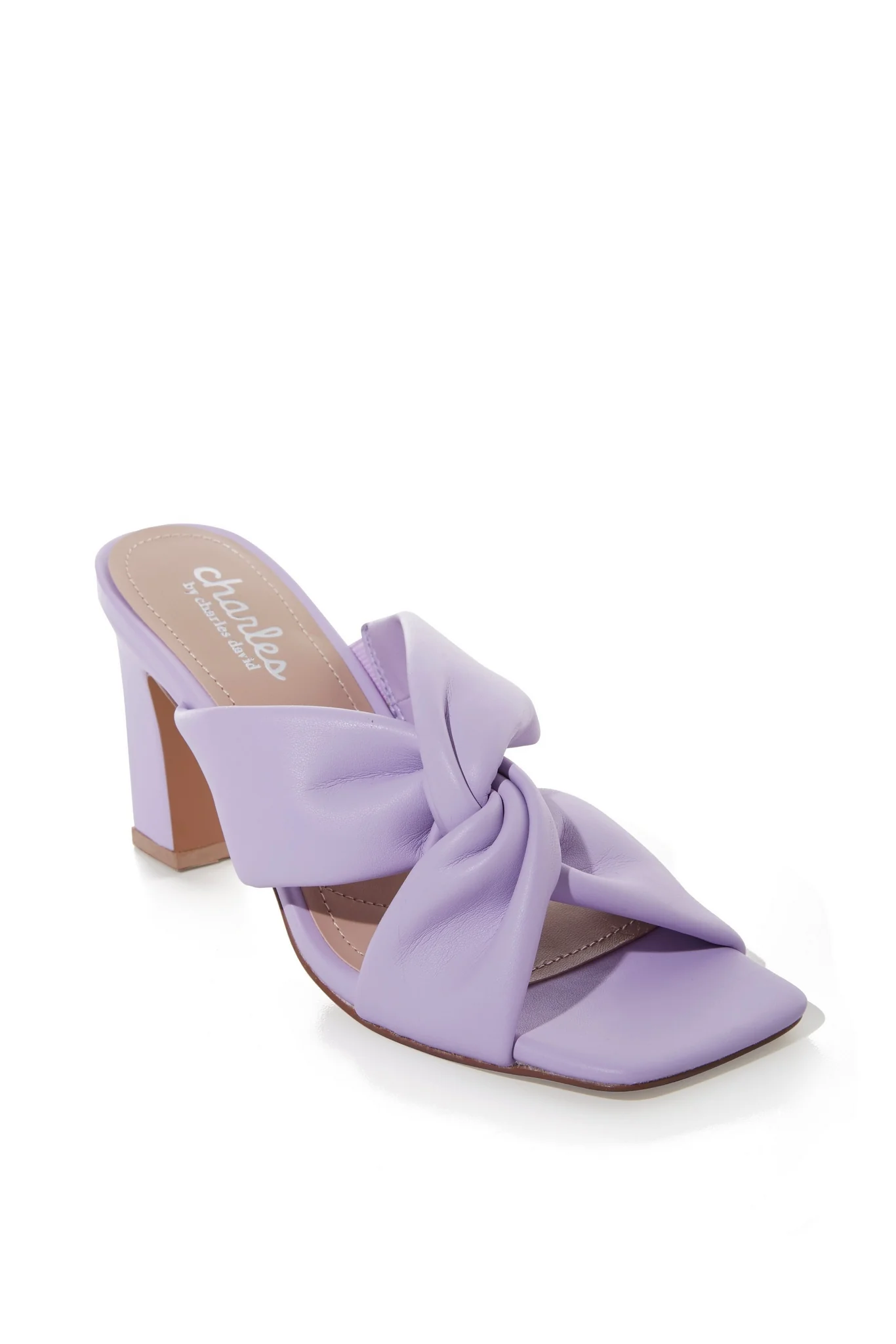 Tie Knot Block Heel Sandal Lavender - Futureuc