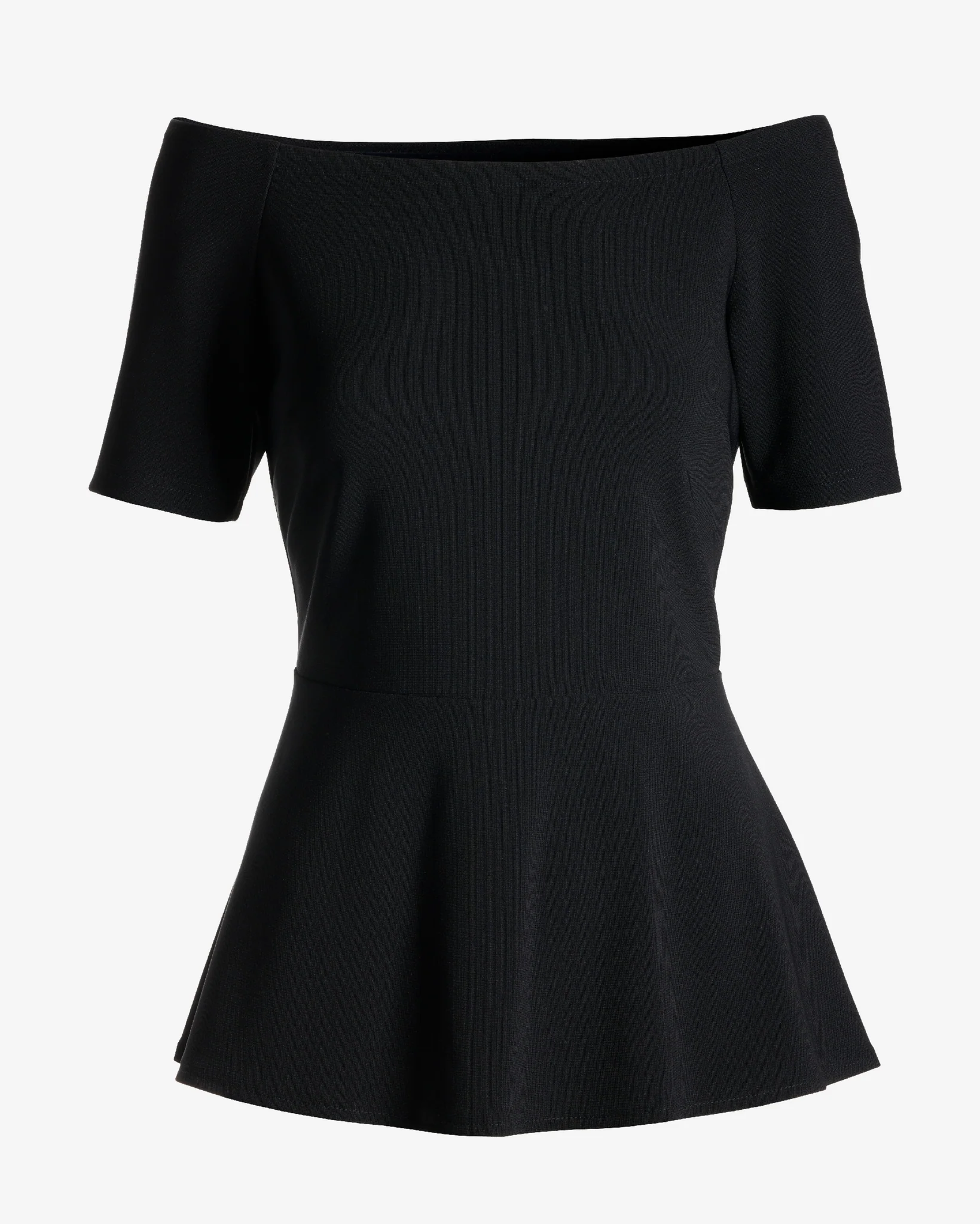 Beyond Travel Off The Shoulder Peplum Top Jet Black - Futureuc
