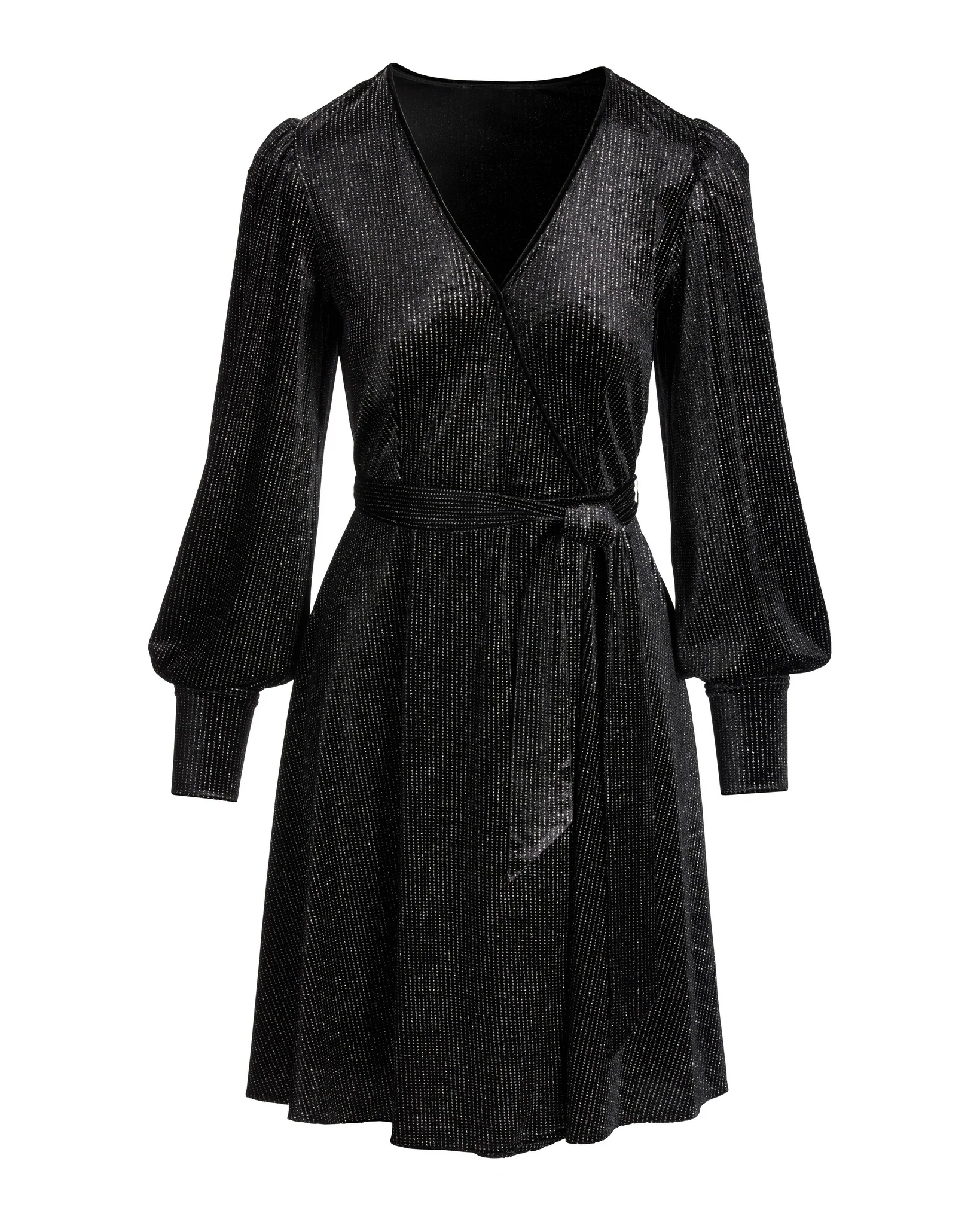 Velvet Shimmer Fit and Flare Dress Black - Futureuc