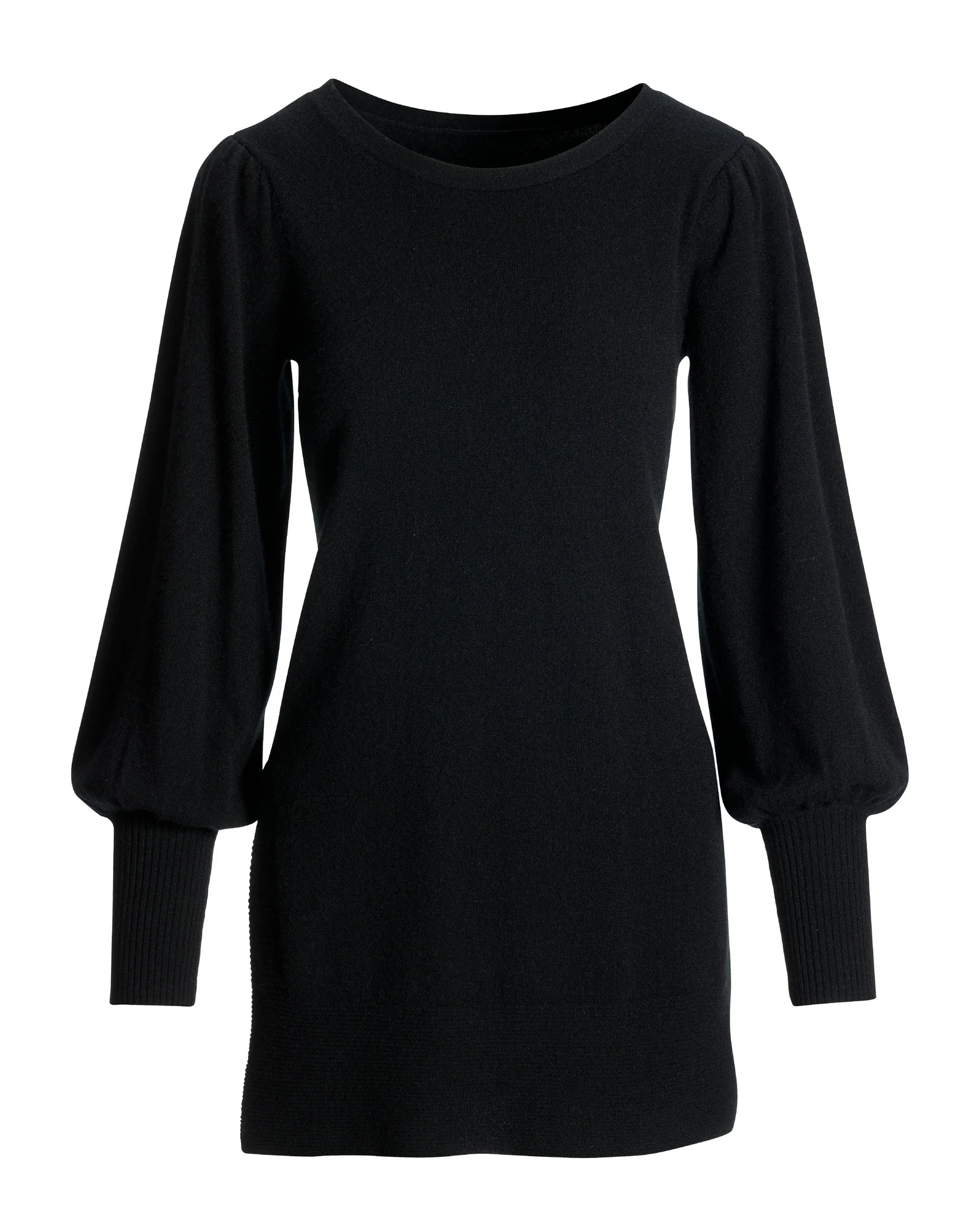 Cashmere Puff Sleeve Sweater Tunic Black - Futureuc