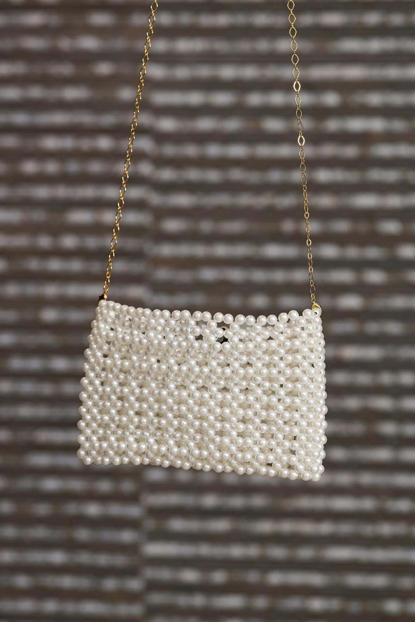 All Over Pearl Clutch White - Futureuc