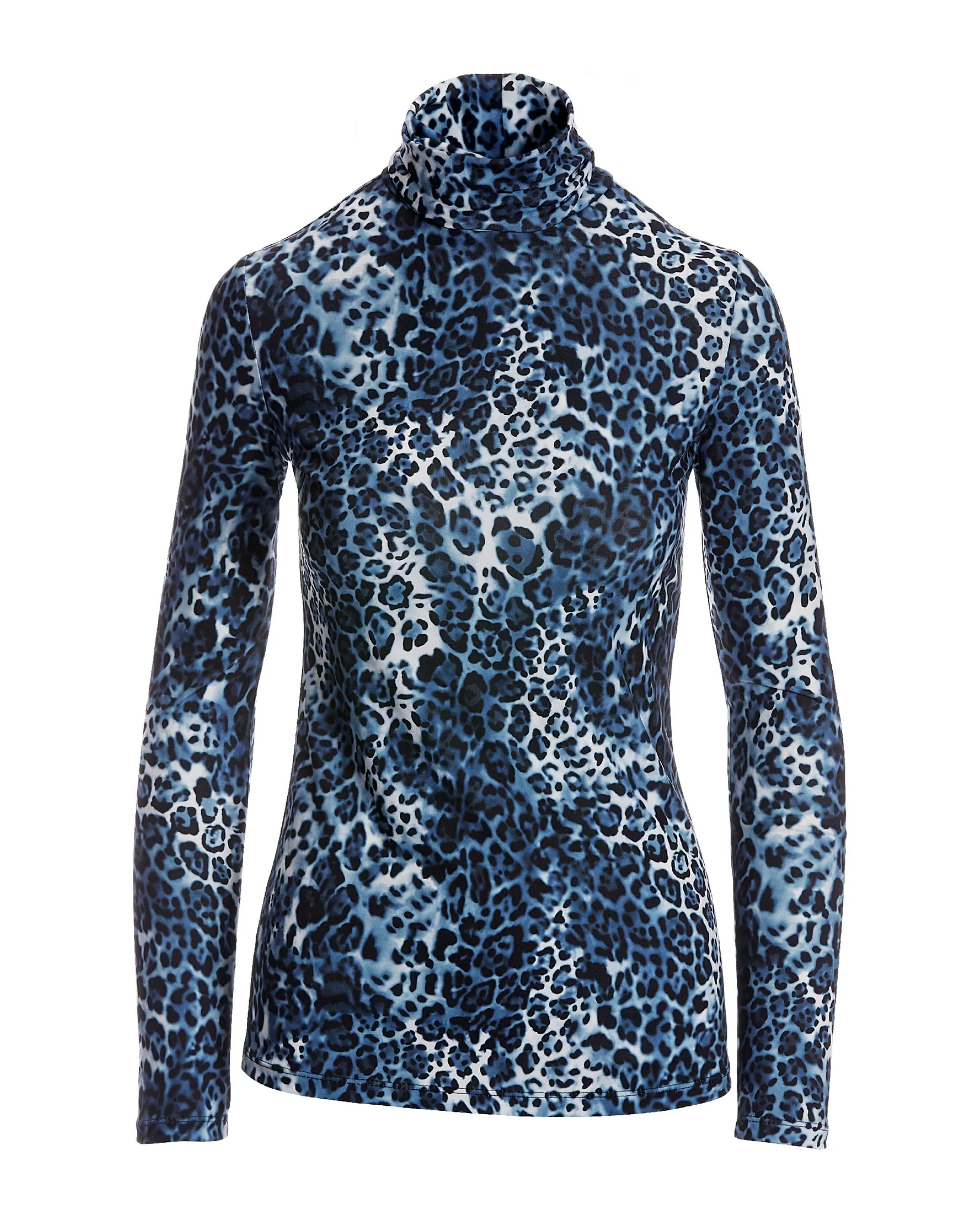Blue Animal Turtleneck Top Blue - Futureuc
