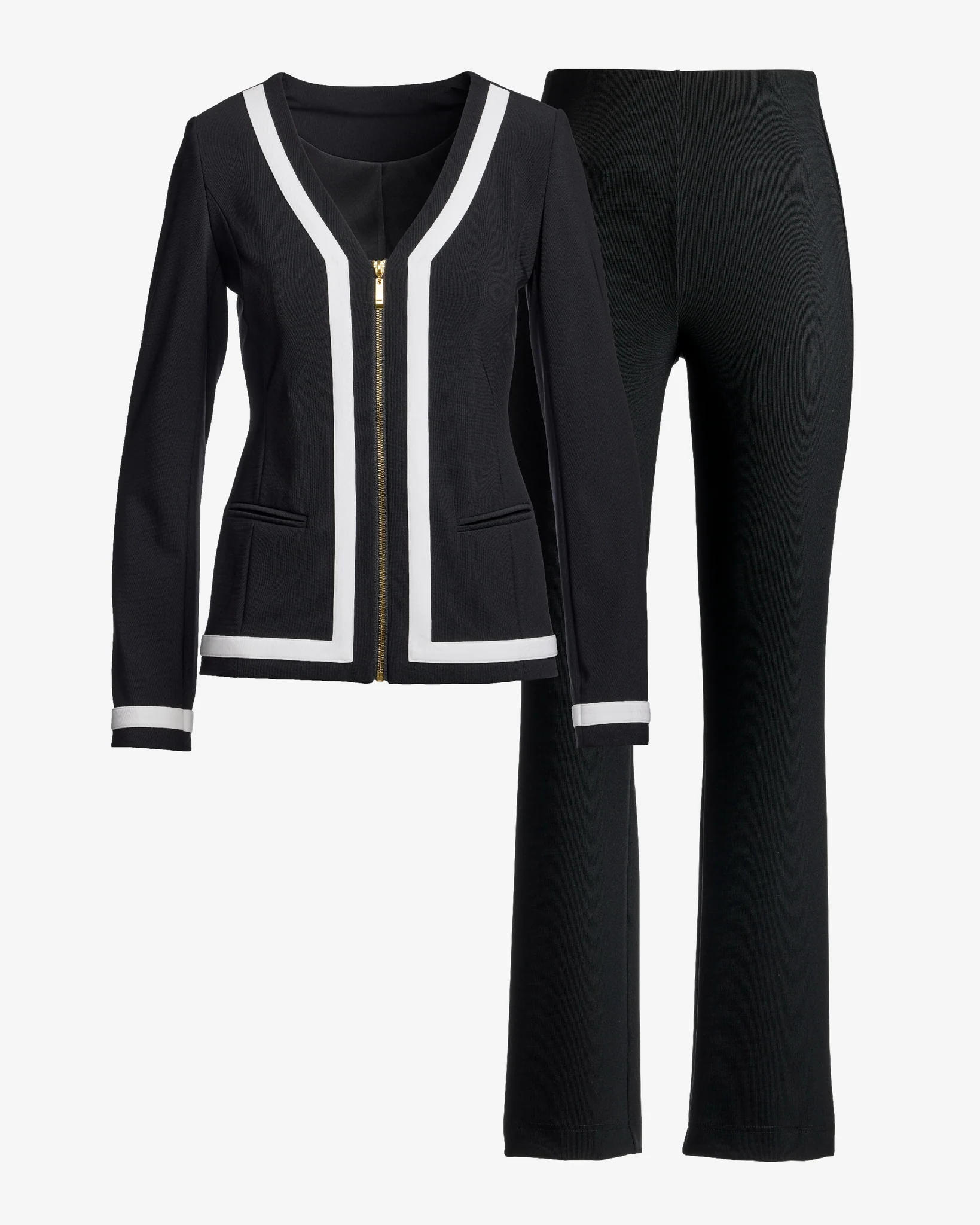 Beyond Travel Classic Colorblock Coordinates Set Jet Black/Ivory Coast - Futureuc