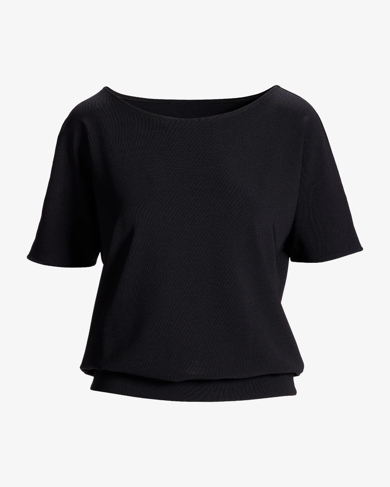 Beyond Travel Short Sleeve Slouchy Top Jet Black - Futureuc
