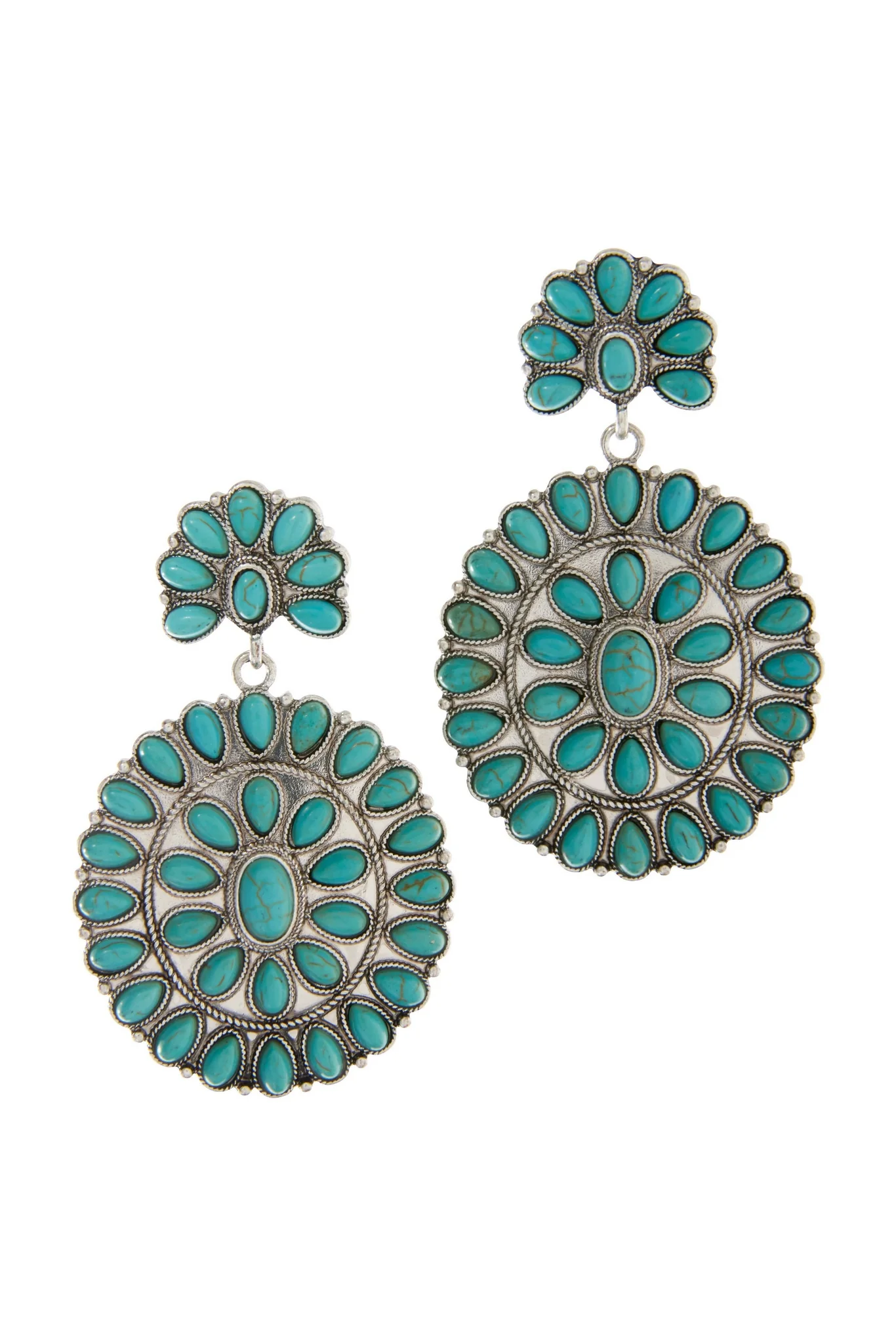 Turquoise Statement Earrings Blue Multi - Futureuc