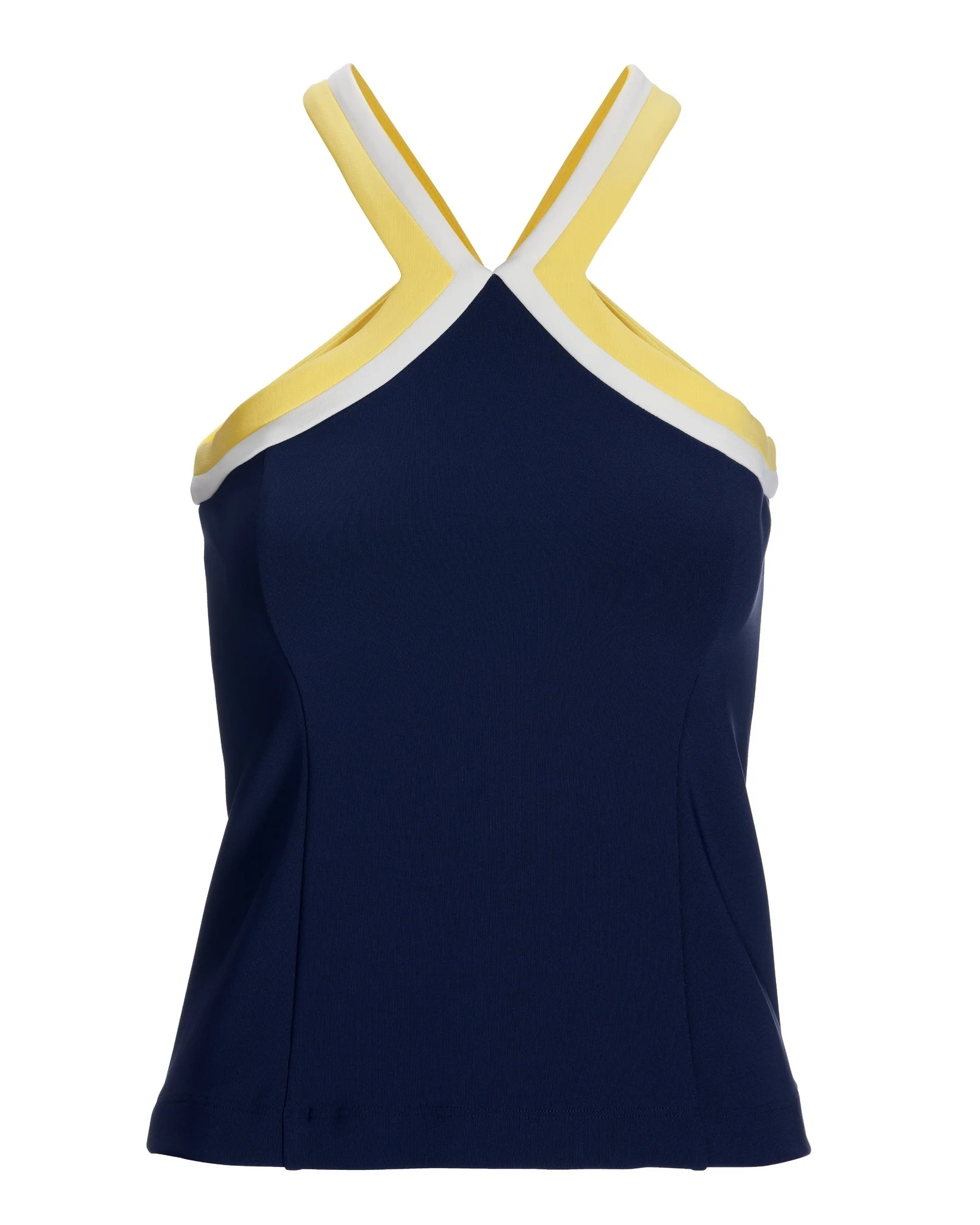 Beyond Travel Color Block High-Neck Top Maritime Navy Multi - Futureuc