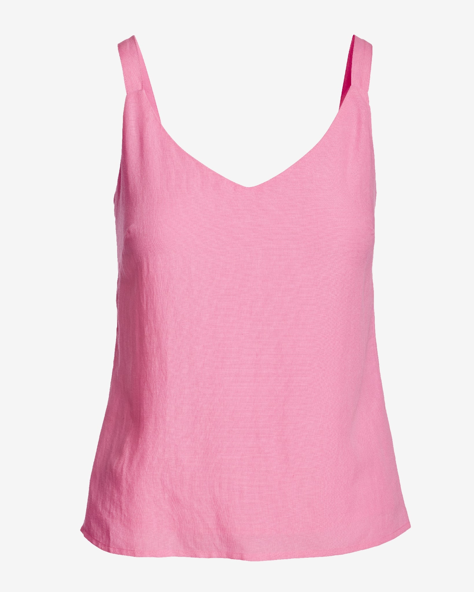V Neck Linen Tank Top Sachet Pink - Futureuc