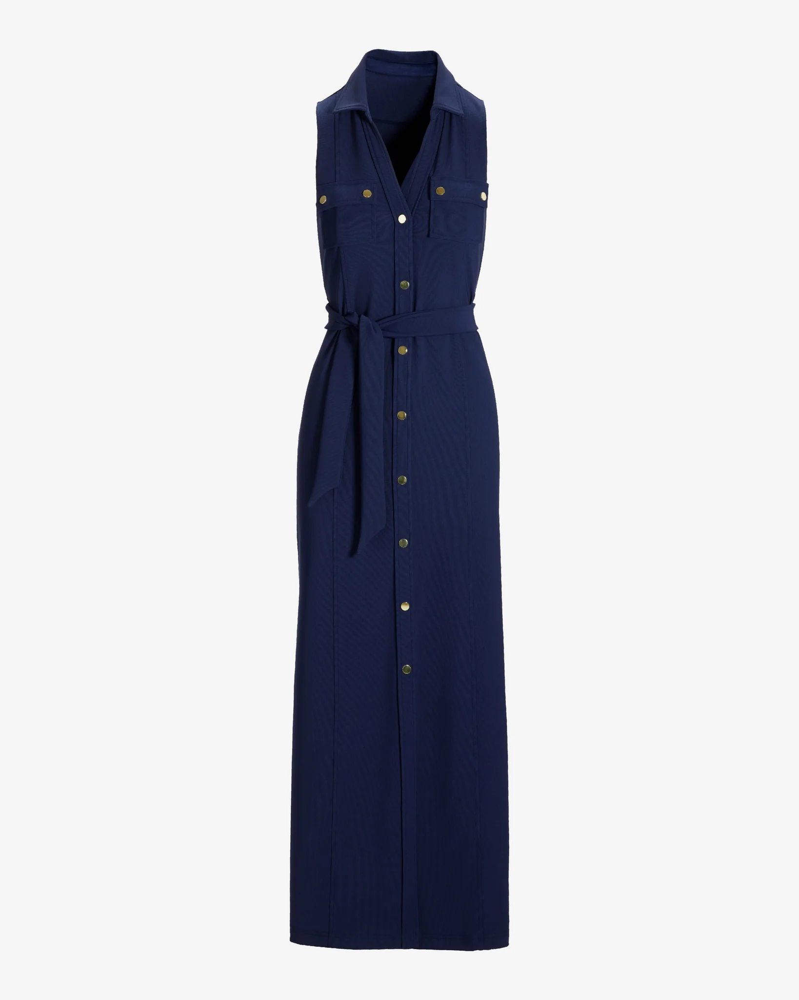 Beyond Travel Belted Maxi Dress Maritime Navy - Futureuc