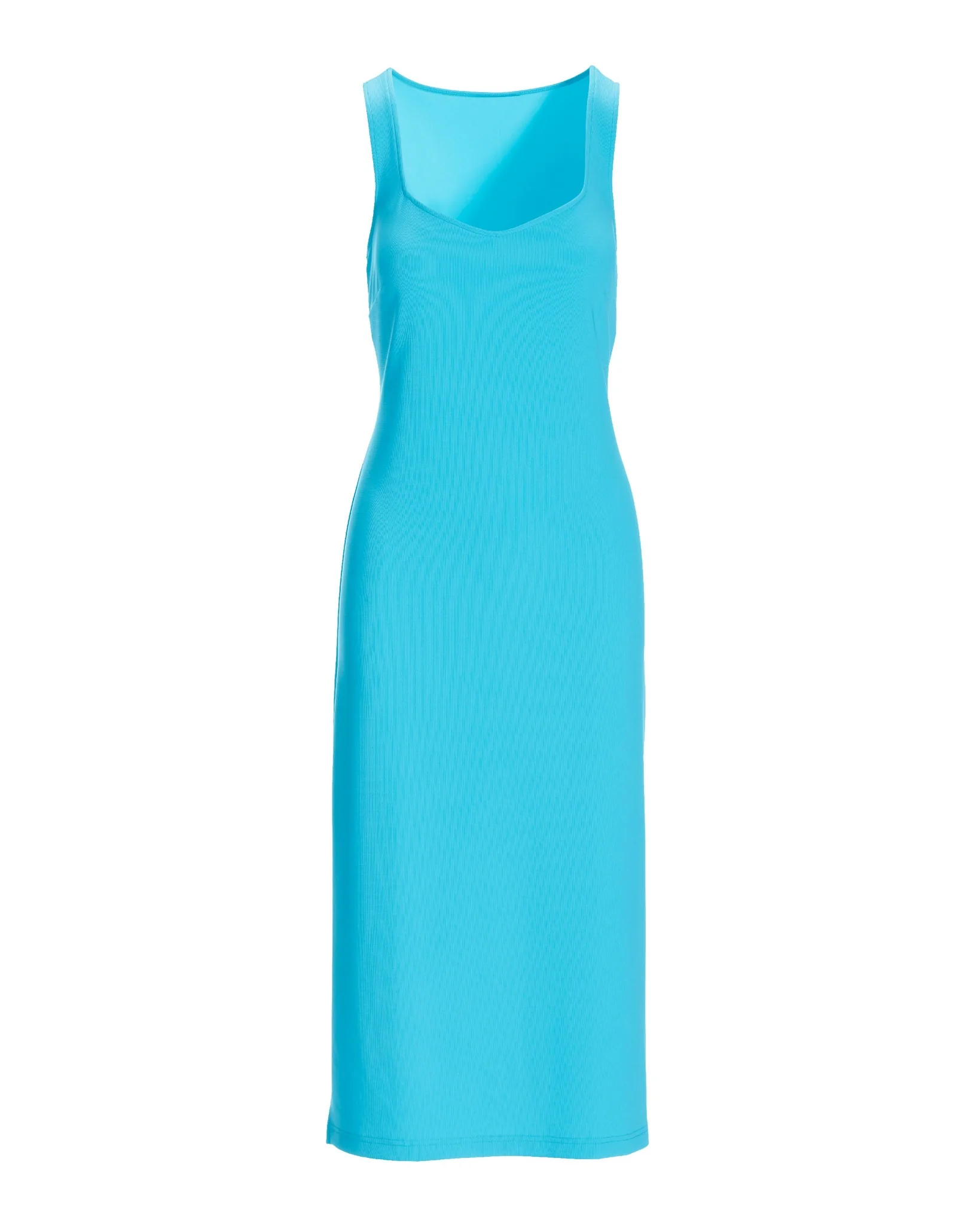 Beyond Travel Sweetheart Neckline Midi Dress Blue Grotto - Futureuc