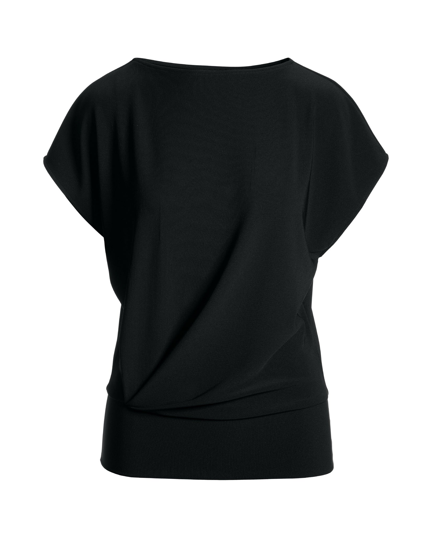 Beyond Travel Bateau Neck Blouson Top Jet Black - Futureuc