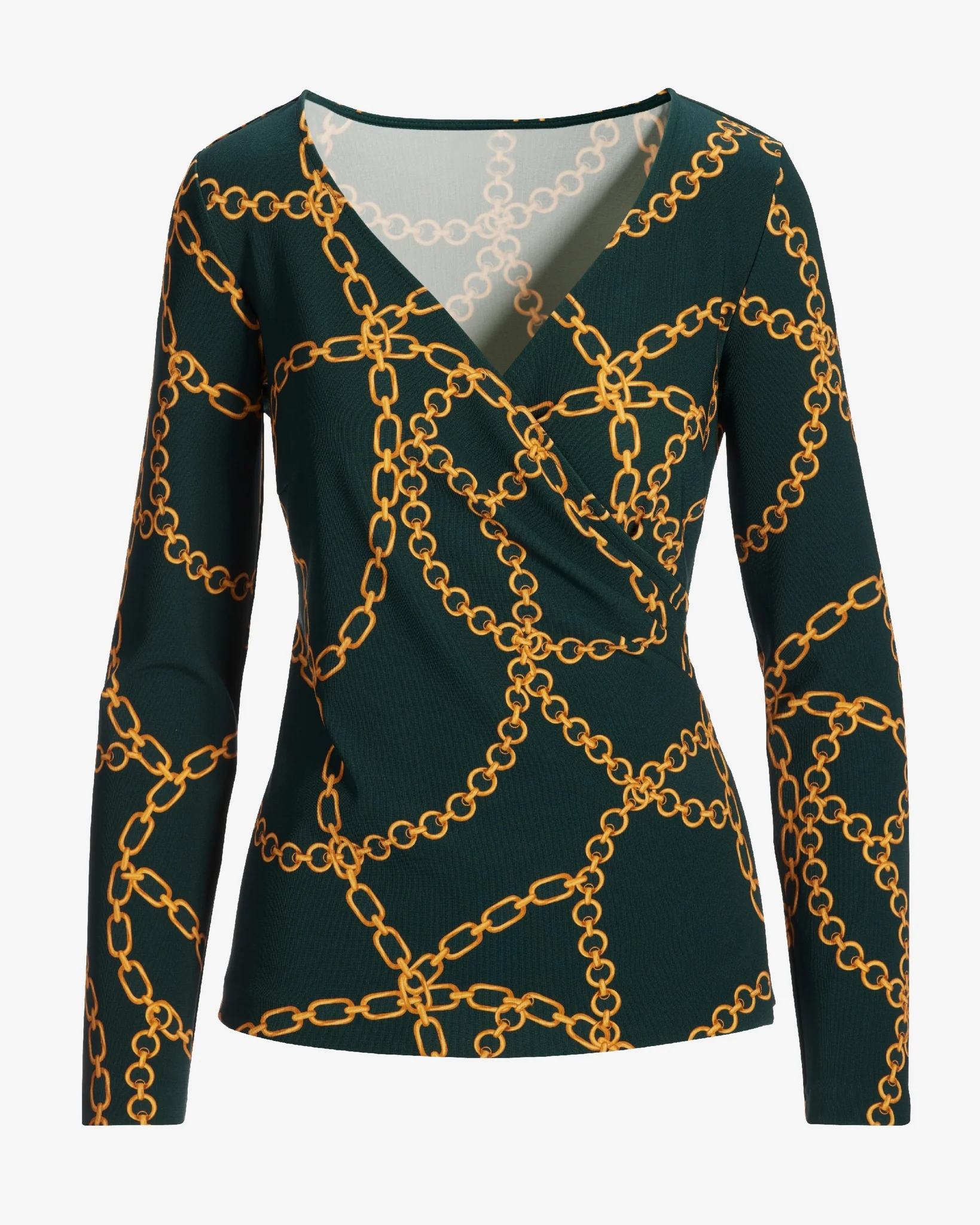 Beyond Travel Tangled Chains Surplice Long Sleeve Top Pine Grove - Futureuc