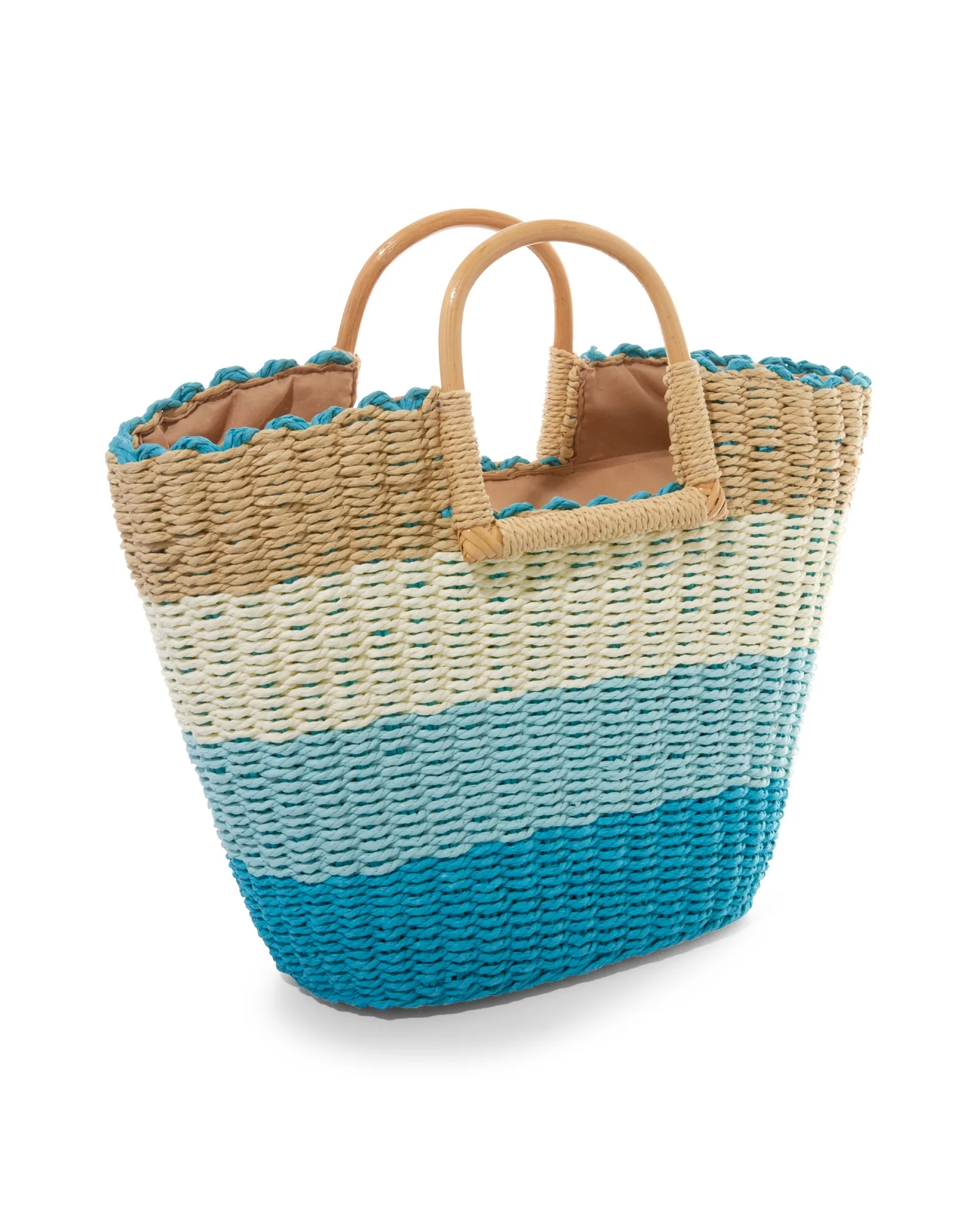 Blue Stripe Straw Bag Blue - Futureuc