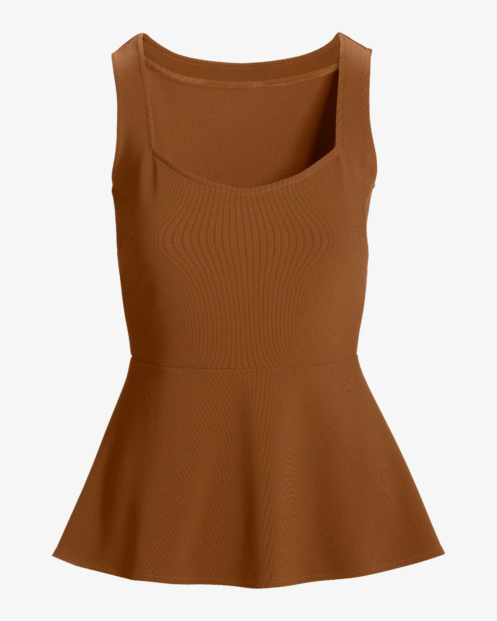 Beyond Travel Sleeveless Peplum Top Toffee - Futureuc