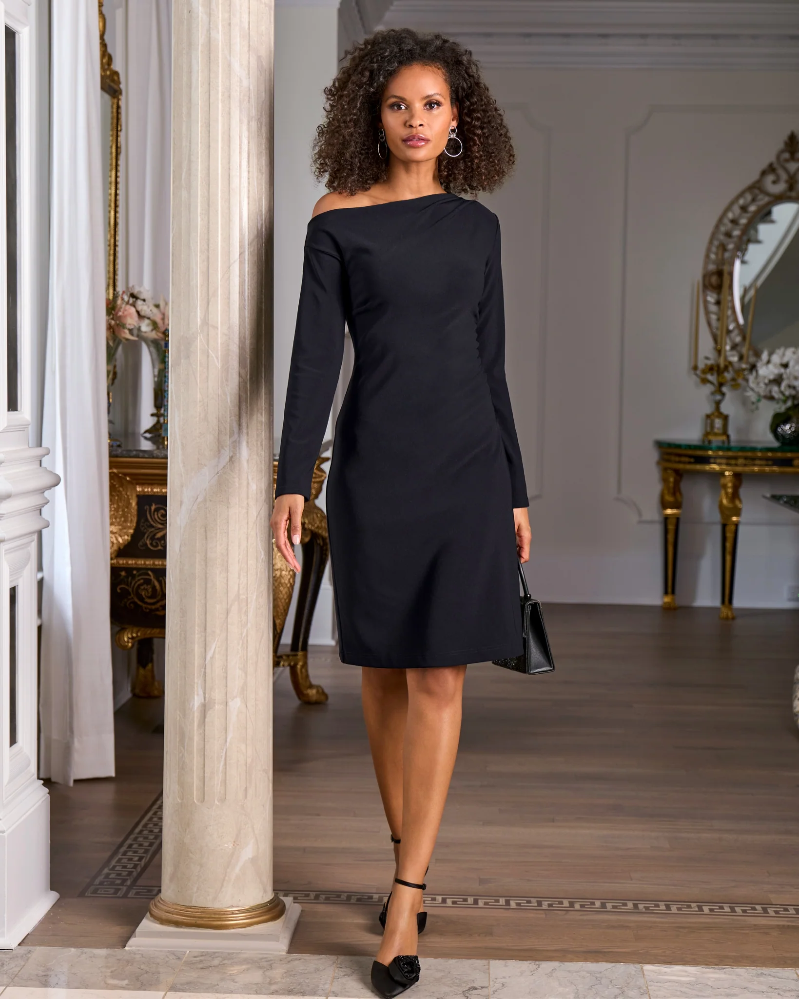 Beyond Travel Asymmetrical Dress Jet Black - Futureuc