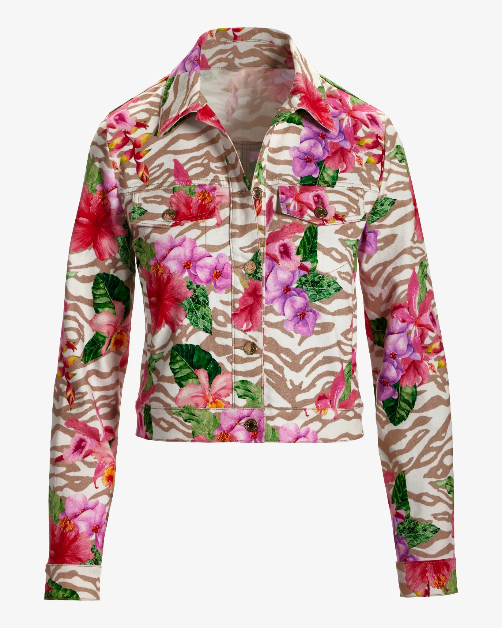 Cape Town Tropics Print Denim Jacket Cape Town Tropics - Futureuc