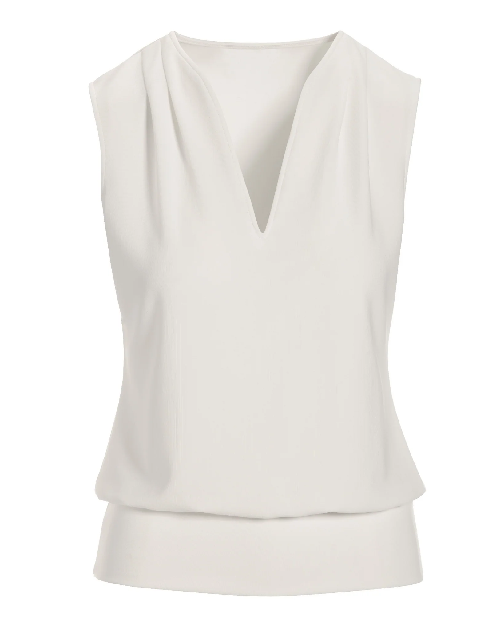 Beyond Travel Sleeveless Stand Collar Blouson Top Ivory Coast - Futureuc