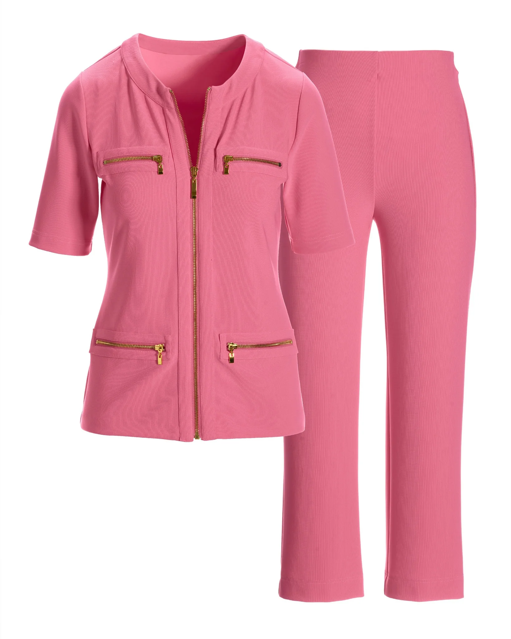 Beyond Travel Cropped Chic Coordinates Aurora Pink - Futureuc