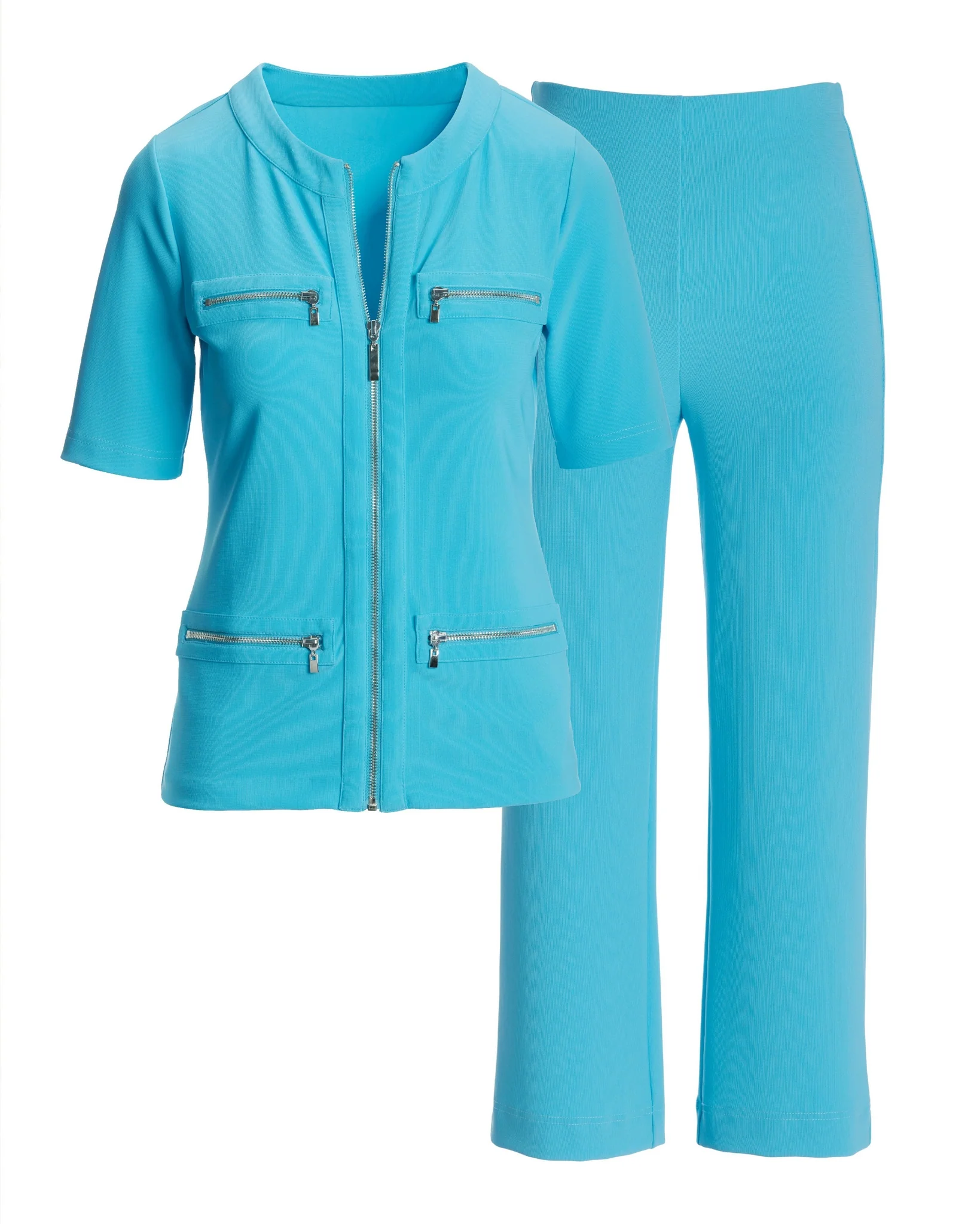 Beyond Travel Cropped Chic Coordinates Blue Grotto - Futureuc