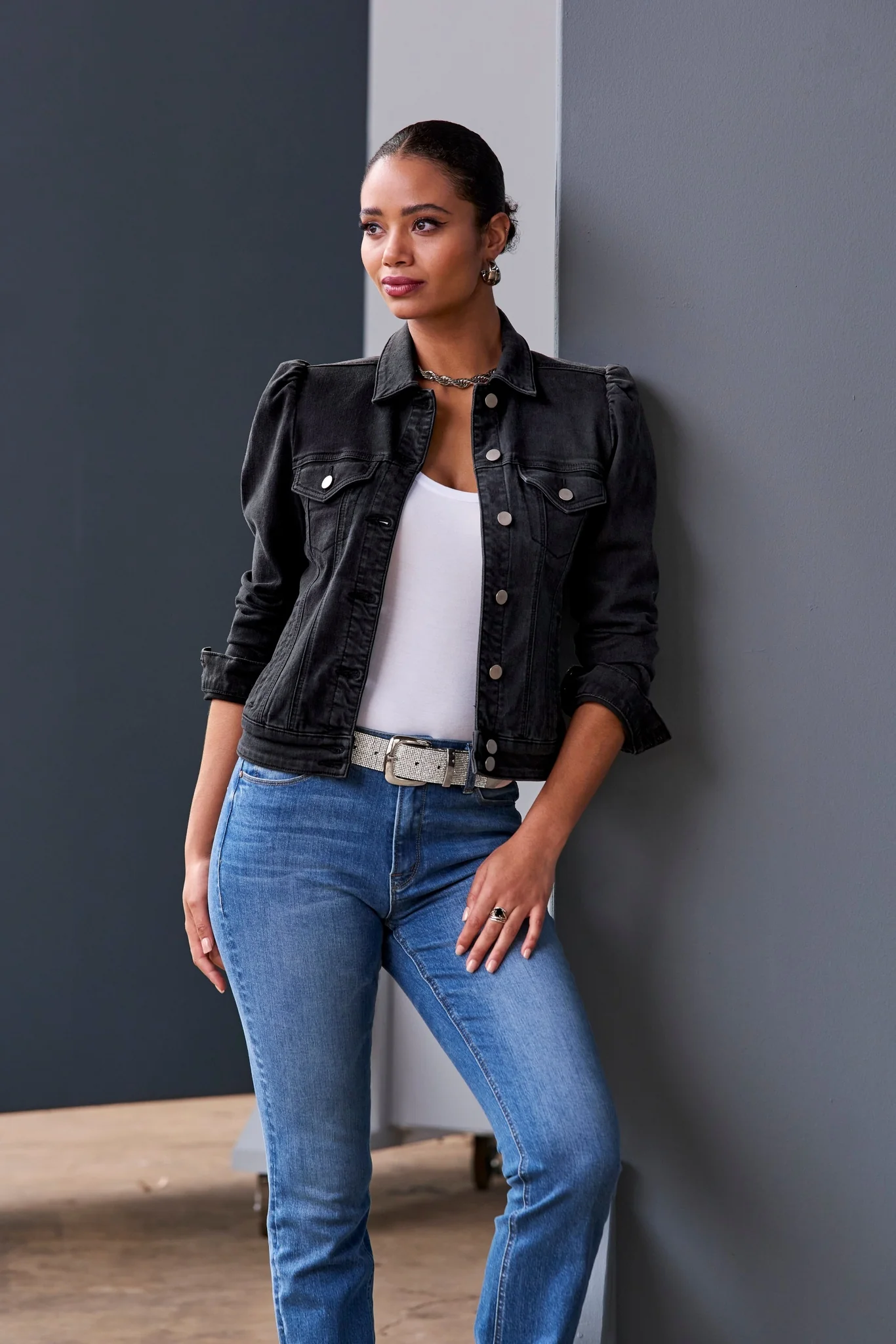 All Over Rhinestone Belt Black/Silver - Futureuc