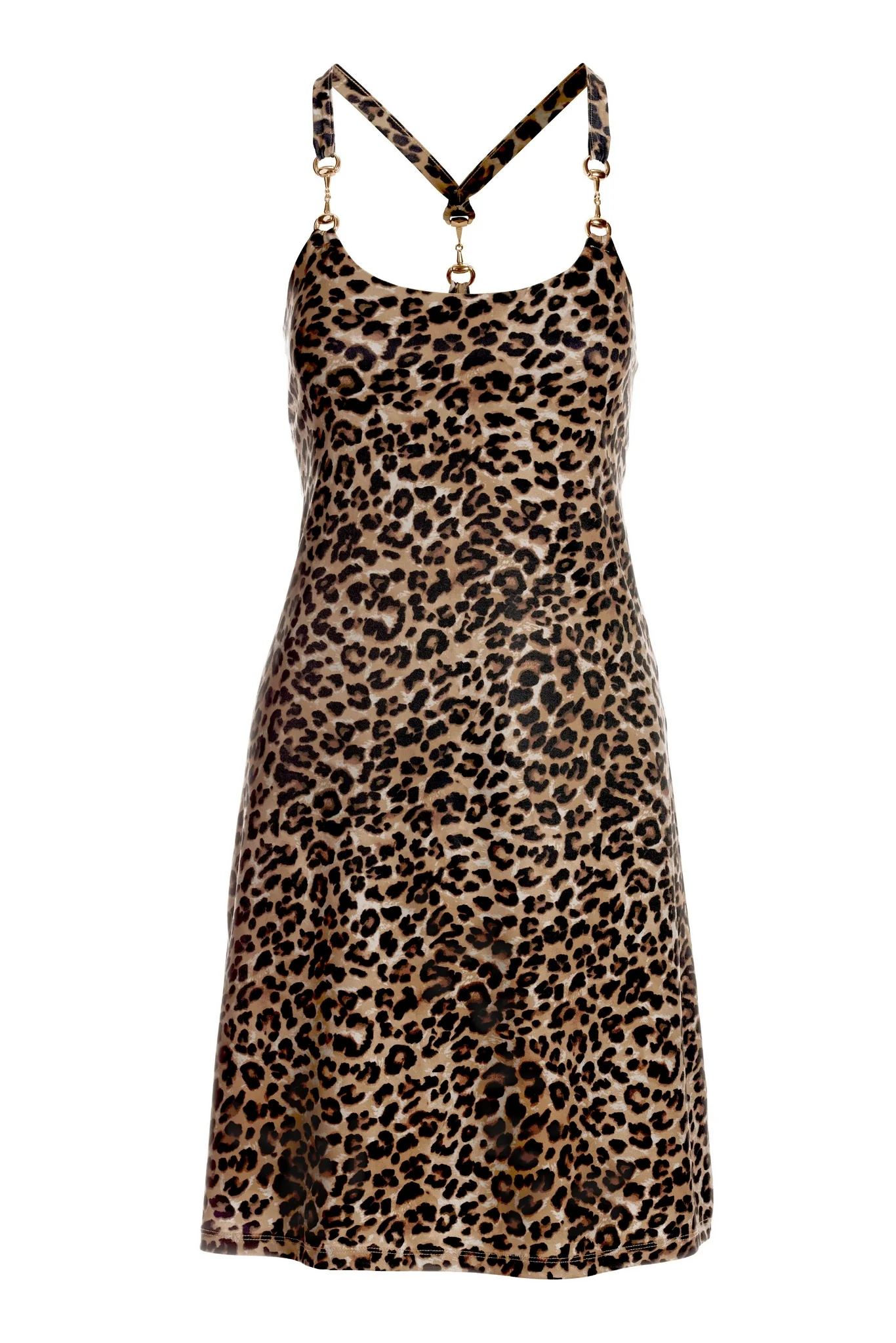 Cheetah Hardware Detail Swingy Dress Black Multi - Futureuc