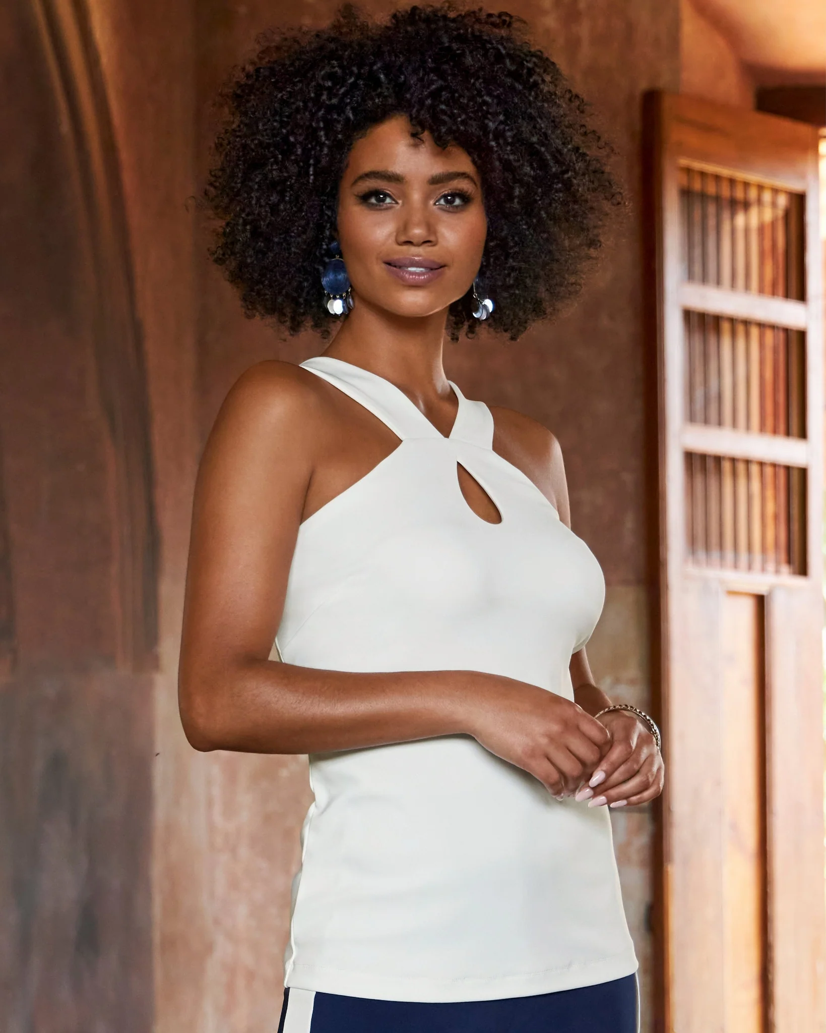 Beyond Travel Keyhole Tunic Top Ivory Coast - Futureuc