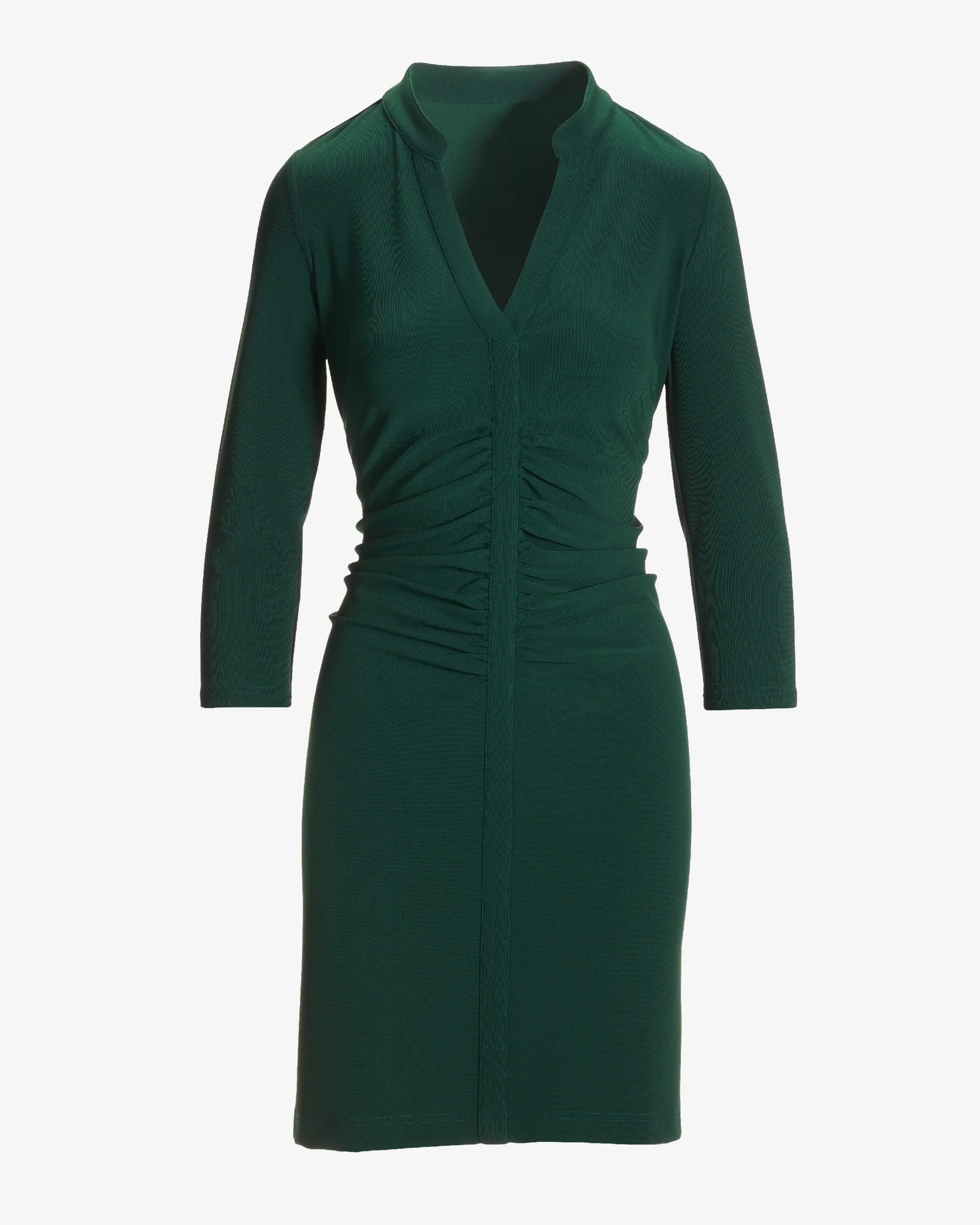 Beyond Travel Long Sleeve Ruched Short Dress Pine Grove - Futureuc