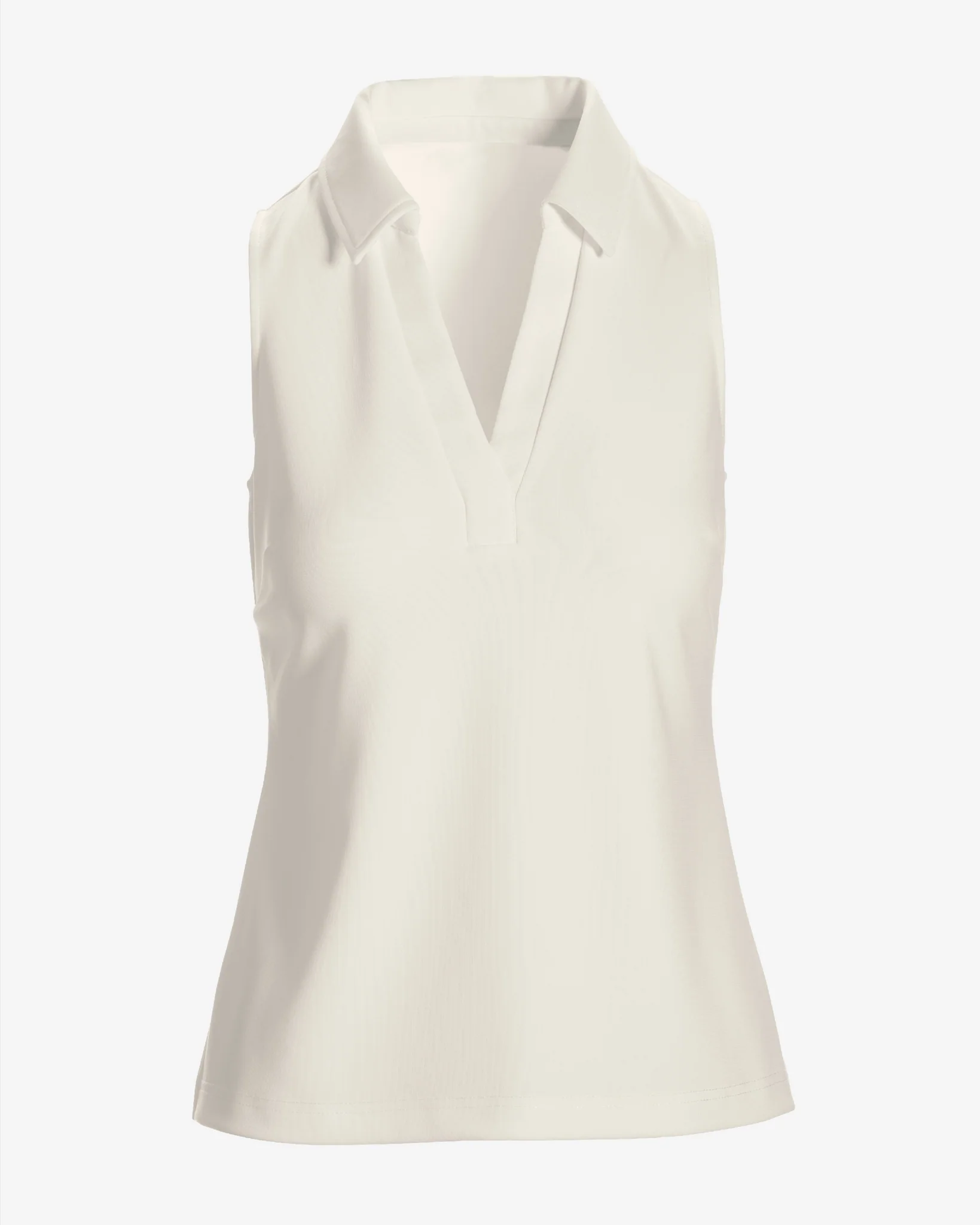Beyond Travel Sleeveless Collared Top Ivory Coast - Futureuc