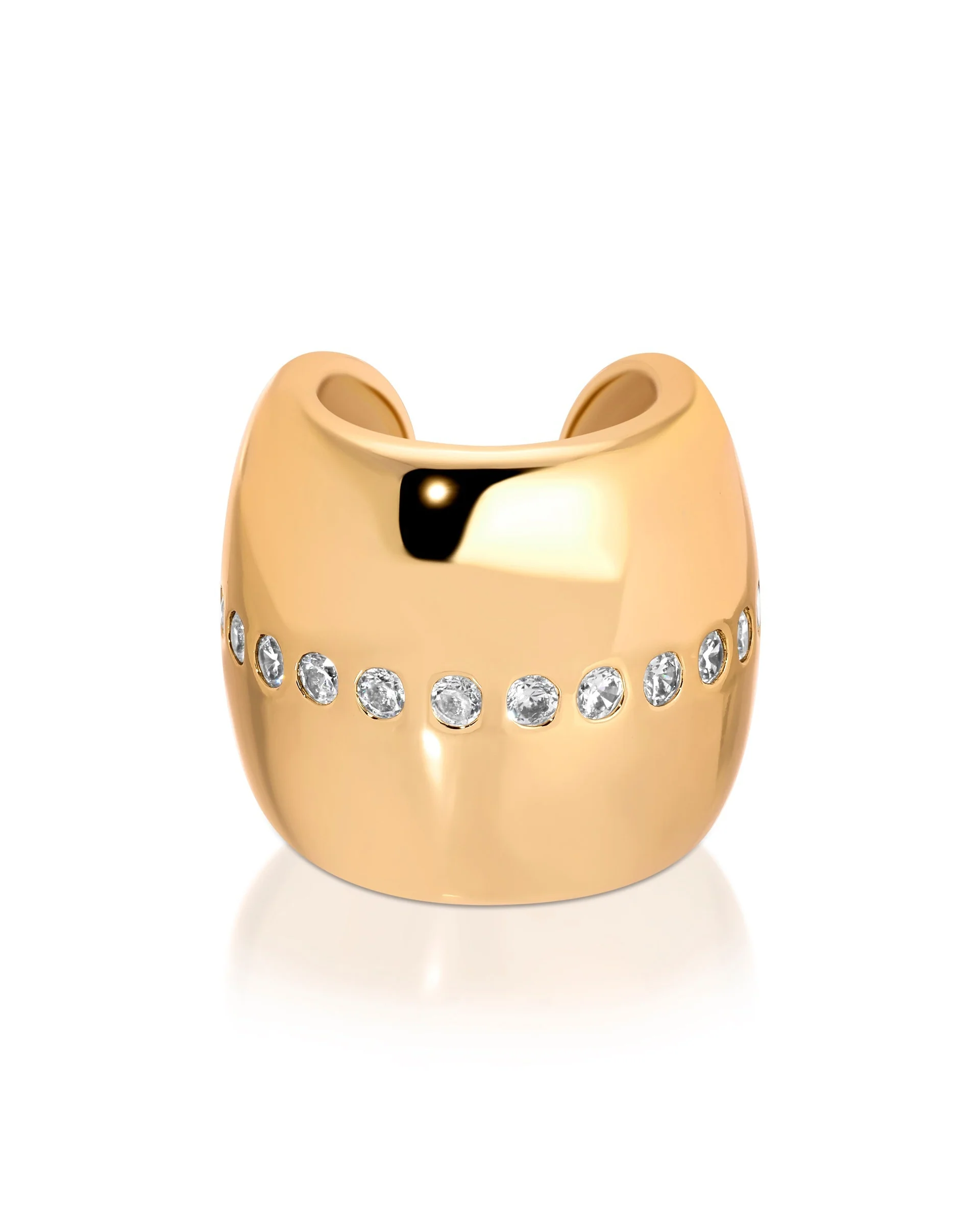 Center Crystal Line Chunky Ear Cuff - Futureuc