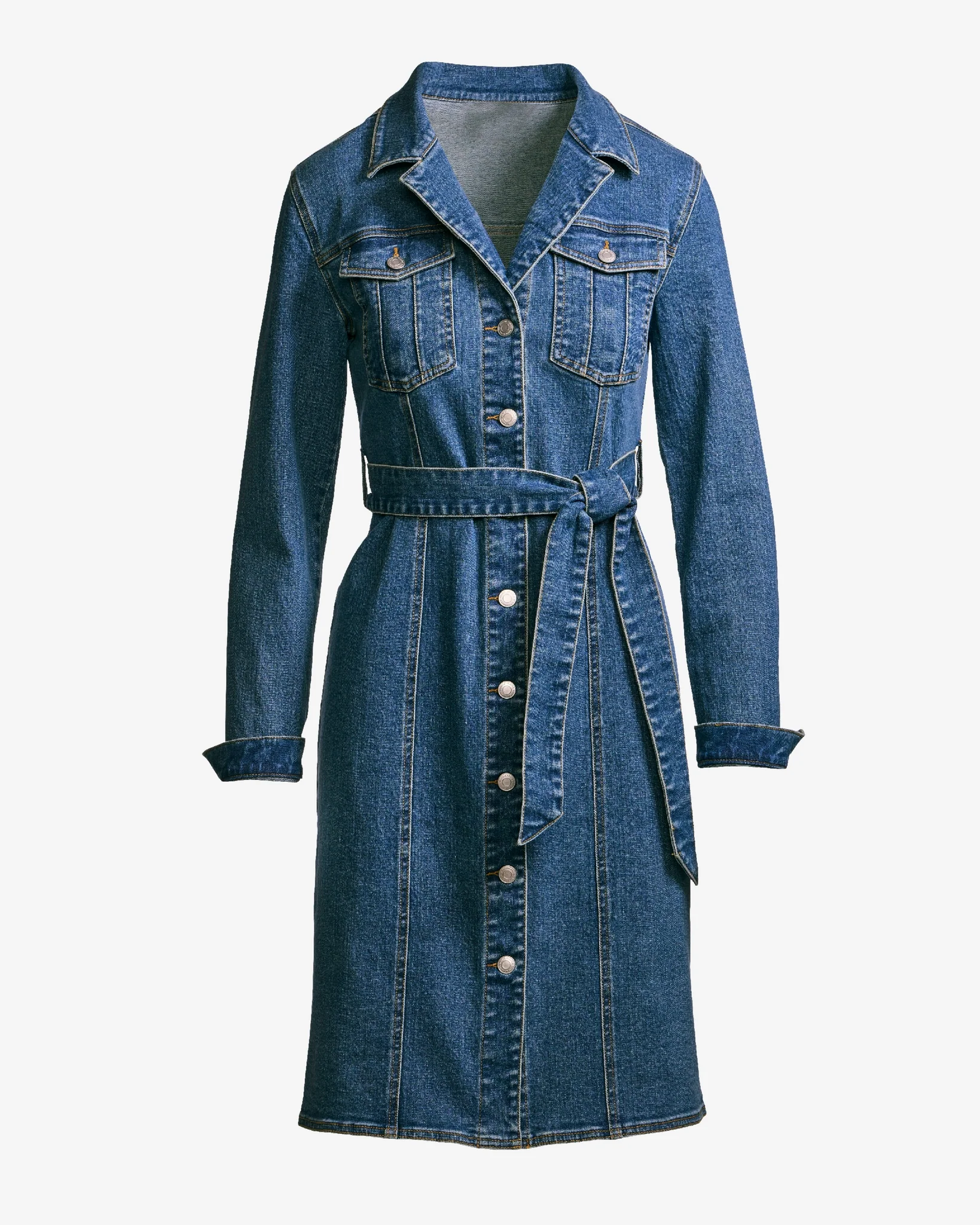 Tie Waist Denim Dress Medium Wash - Futureuc