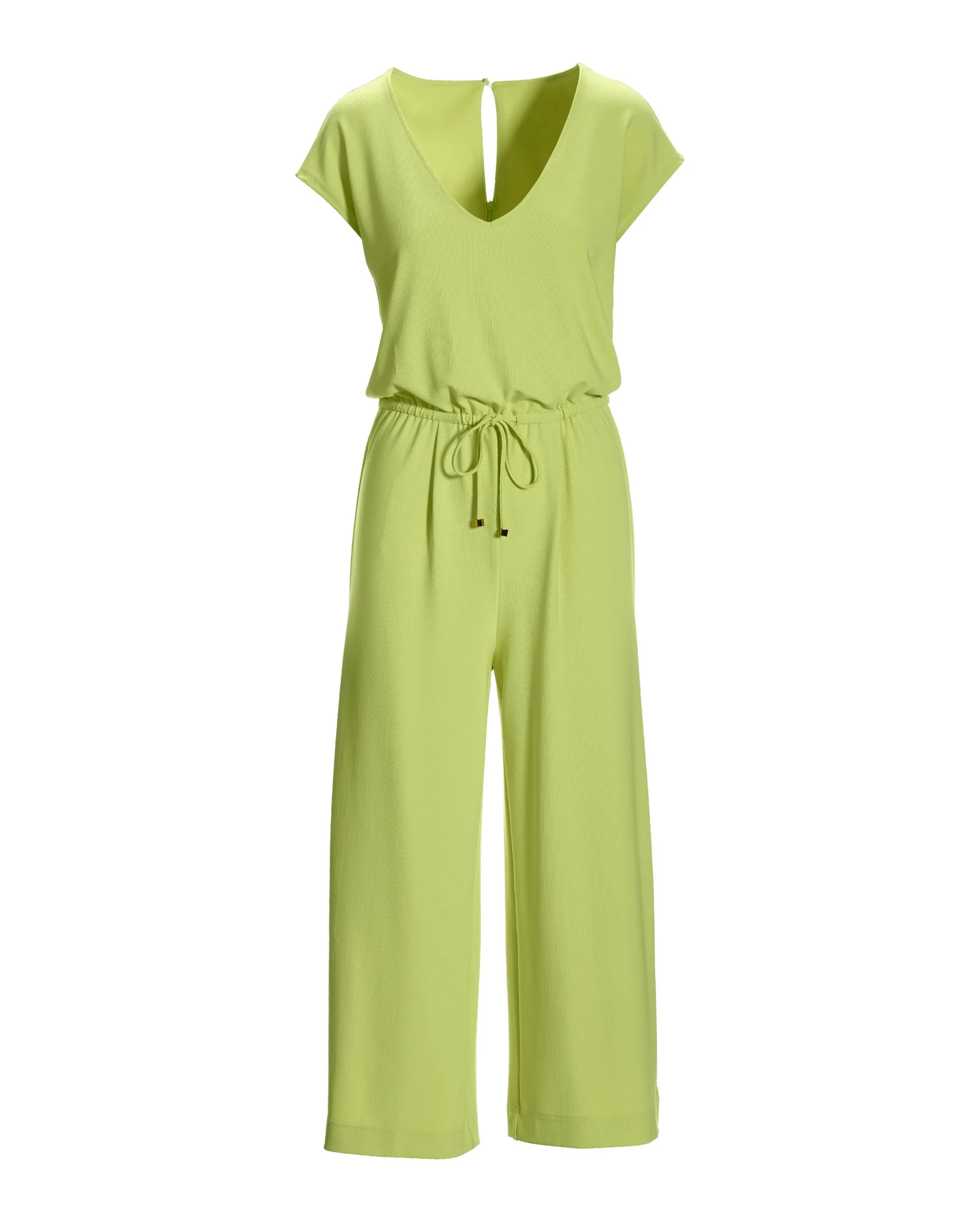 Beyond Travel Crop Drawstring Waist Jumpsuit Daiquiri Green - Futureuc