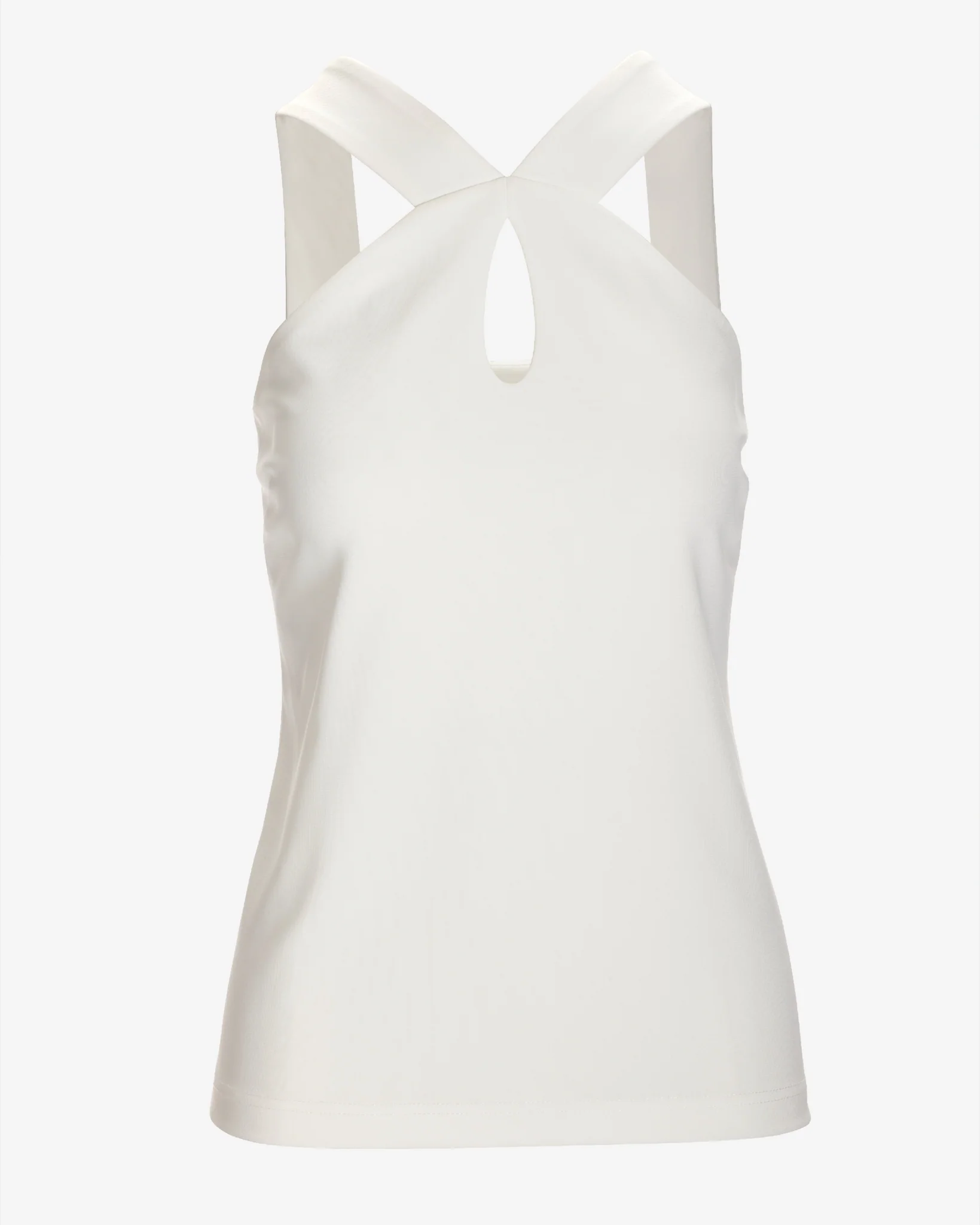 Beyond Travel Sleeveless Keyhole Top Ivory Coast - Futureuc