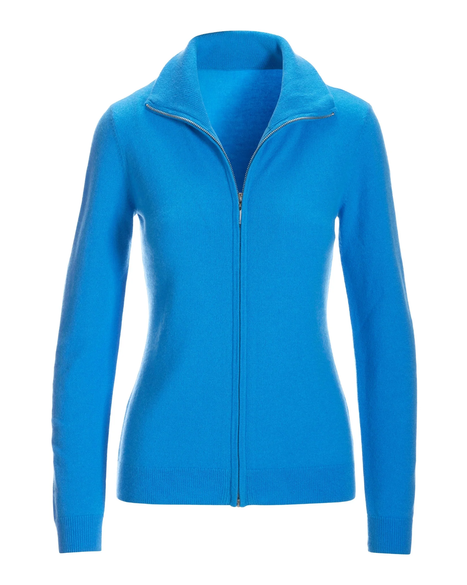 Cashmere Zip Up Cardigan Sky - Futureuc