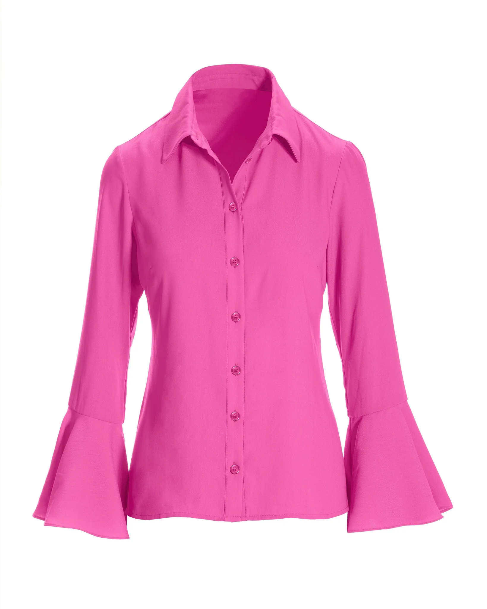 Alexa Flare Sleeve Shirt Rose Violet - Futureuc
