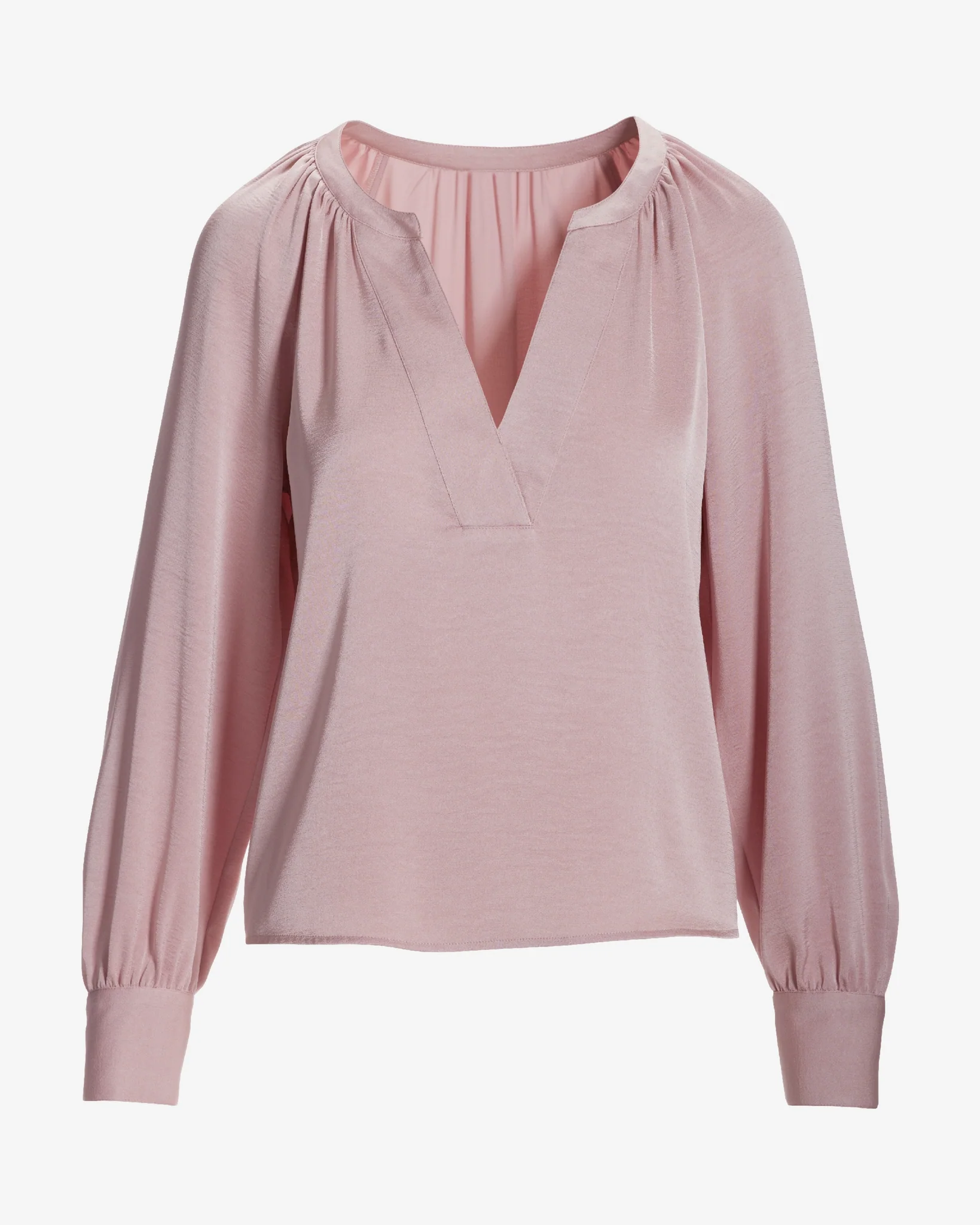 V Neck Chic Blouse Chalk Pink - Futureuc