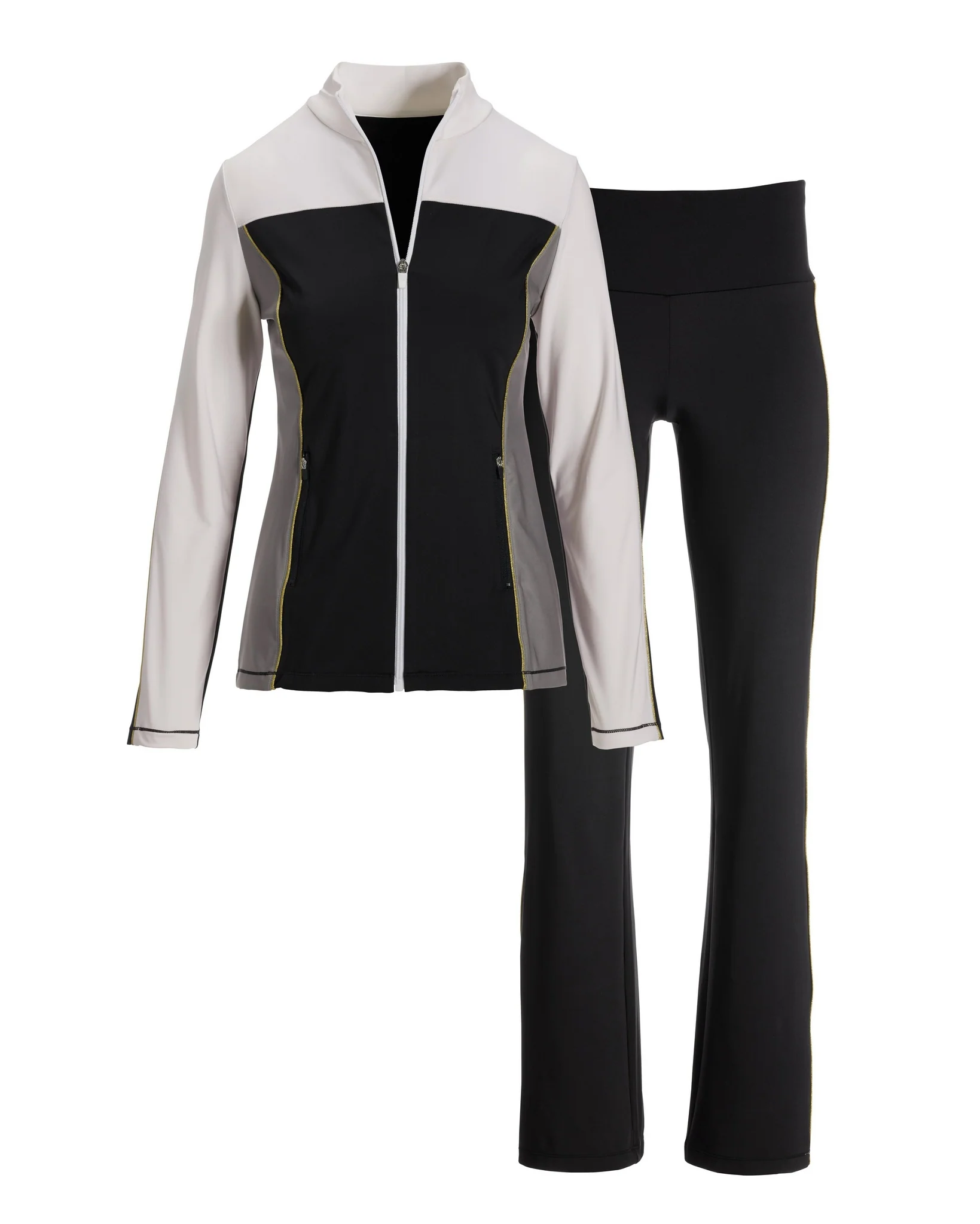 B Active Colorblock Tunic Jacket Set Black/White - Futureuc