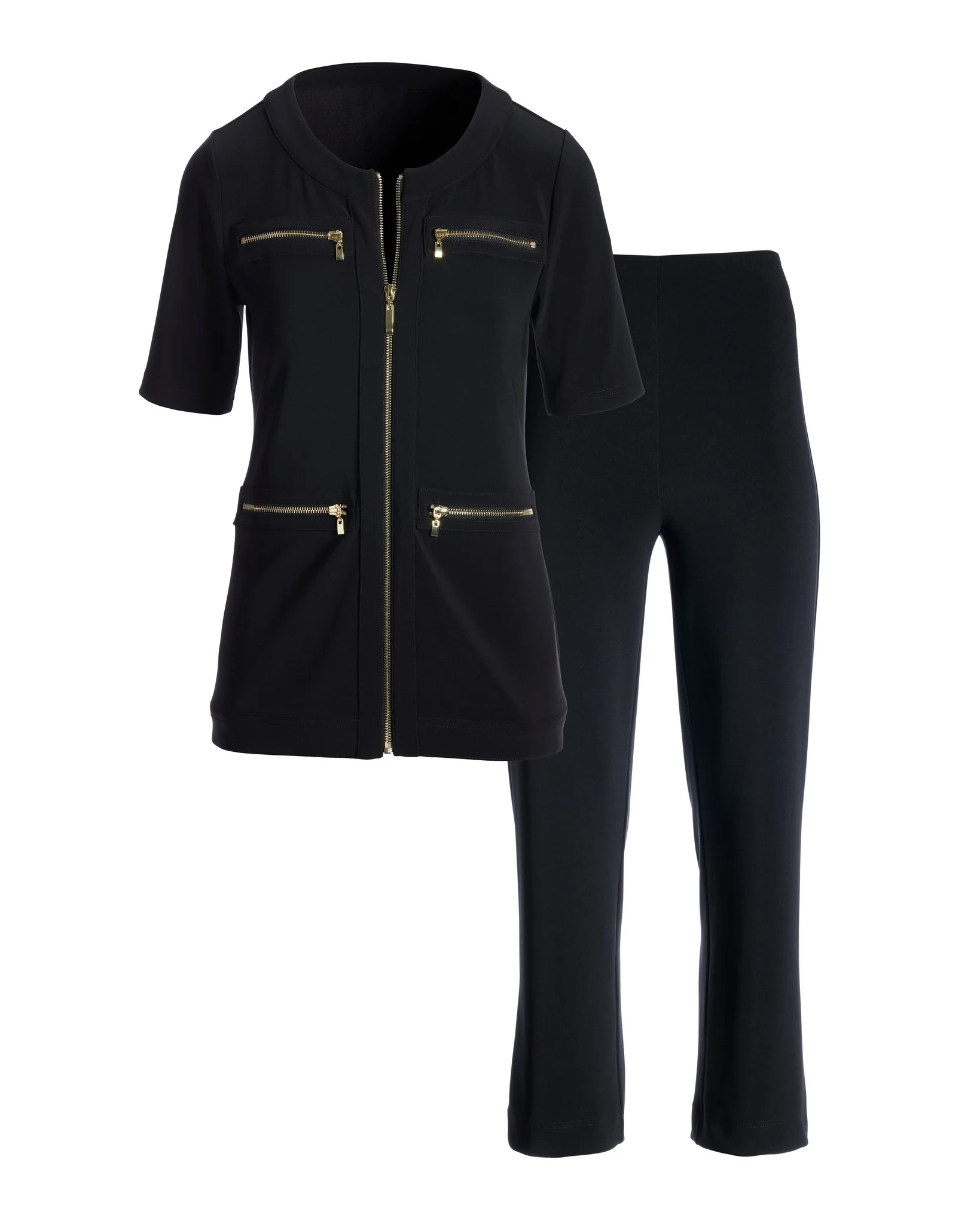 Beyond Travel Cropped Chic Coordinates 2BM93 Jet Black - Futureuc