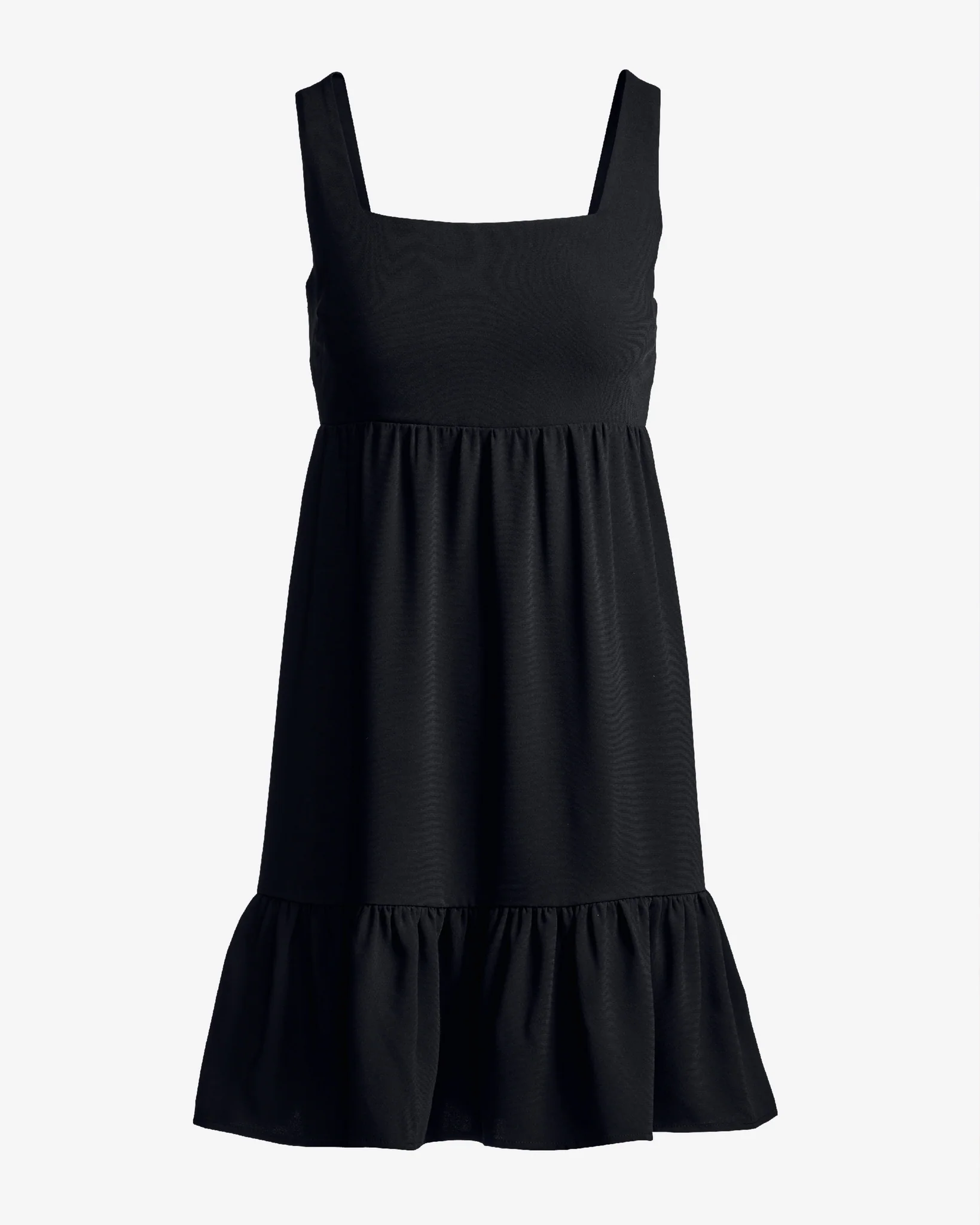 Versatile Tiered Short Dress Black - Futureuc