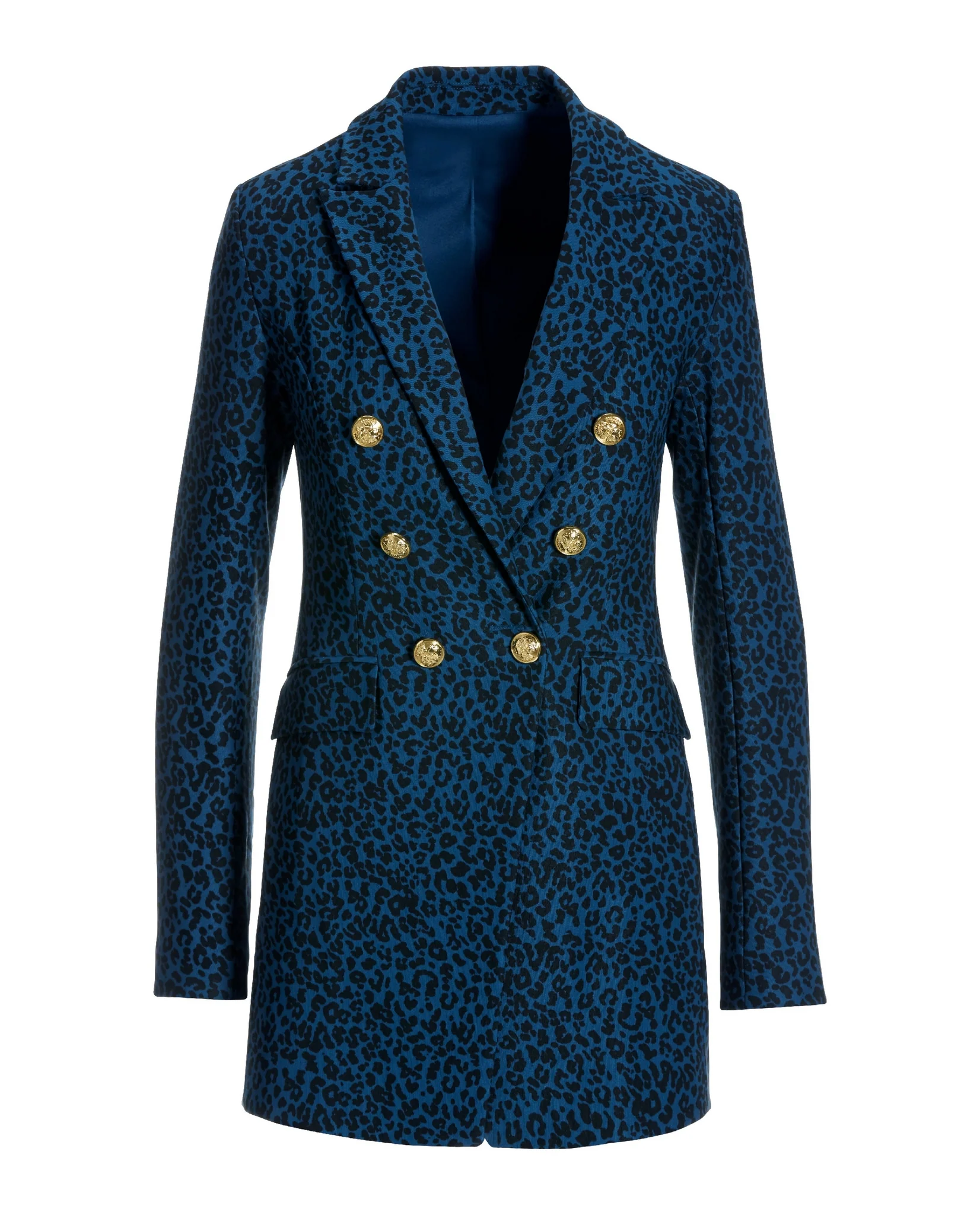 Beyond Travel Prussian Cheetah Printed Double Breasted Knit Jacket Parisian Cheetah - Futureuc