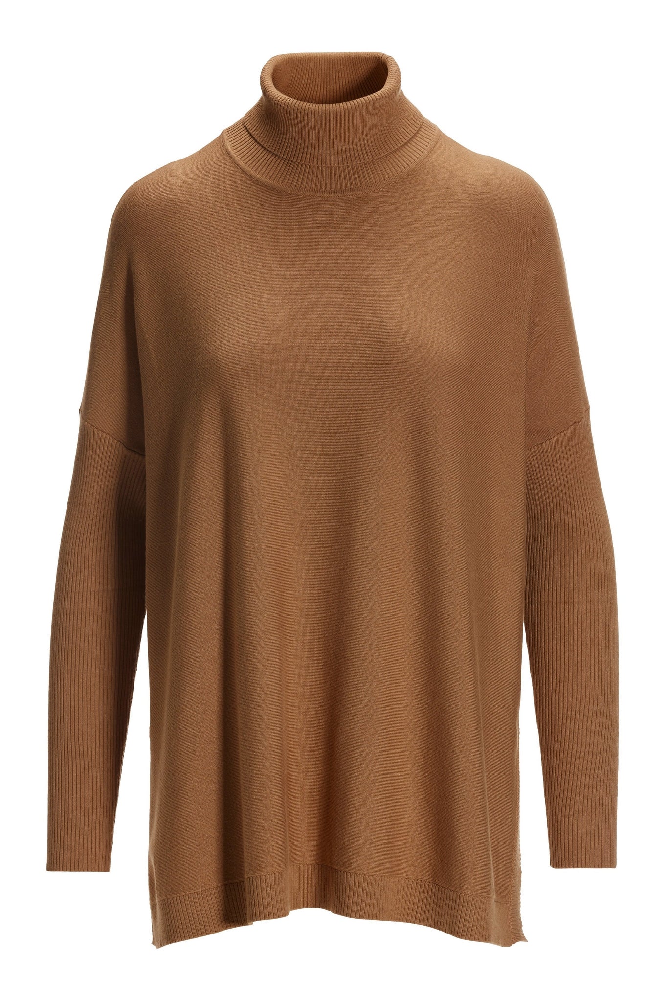 Turtleneck Sweater Tunic Brown - Futureuc