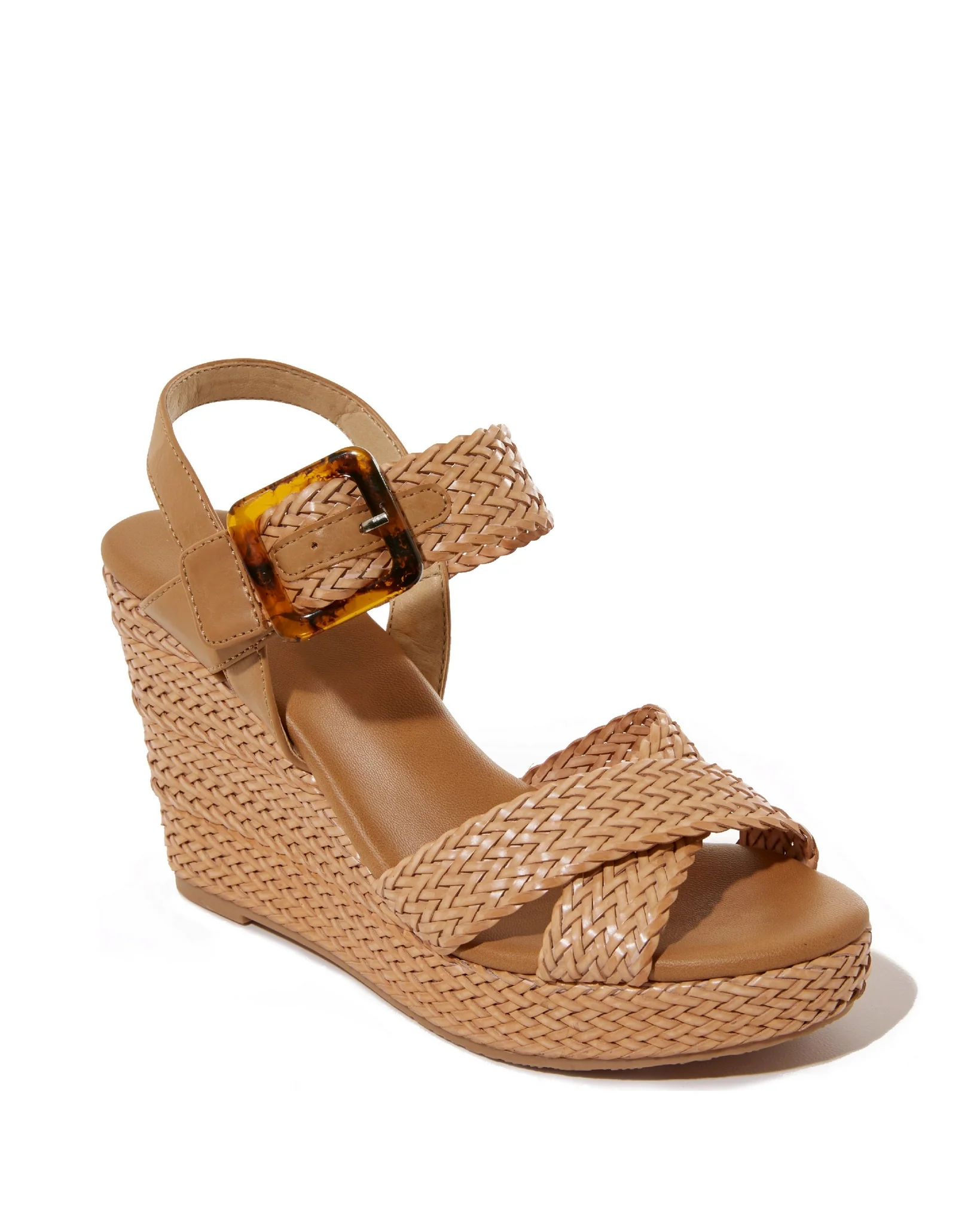 Braided Woven Wedge Dark Nude - Futureuc