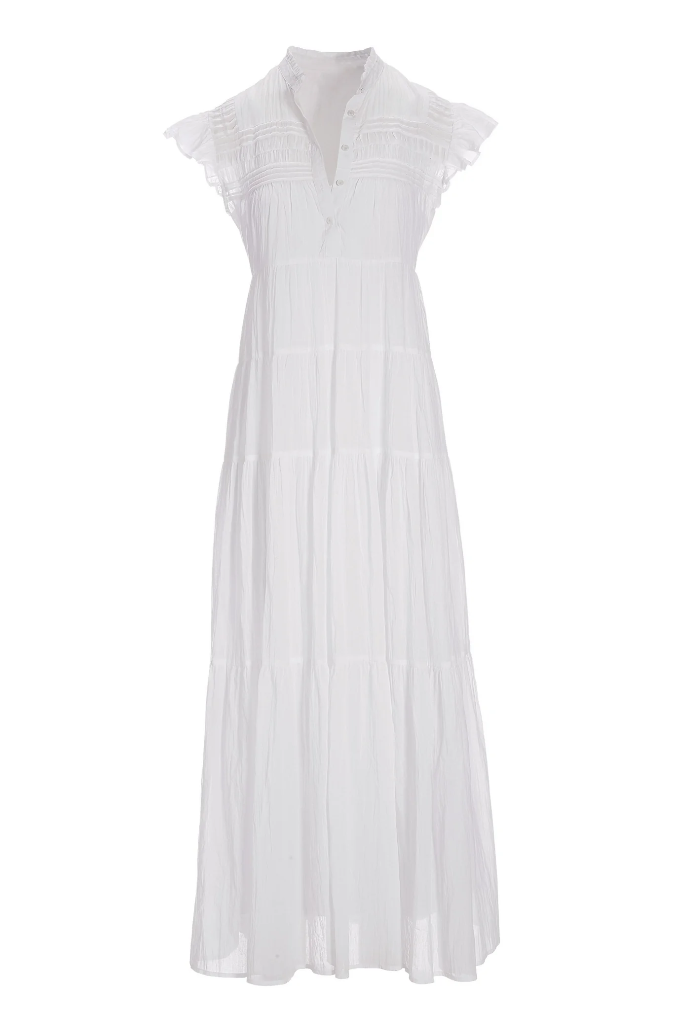 Tiered Shift Maxi Dress White - Futureuc