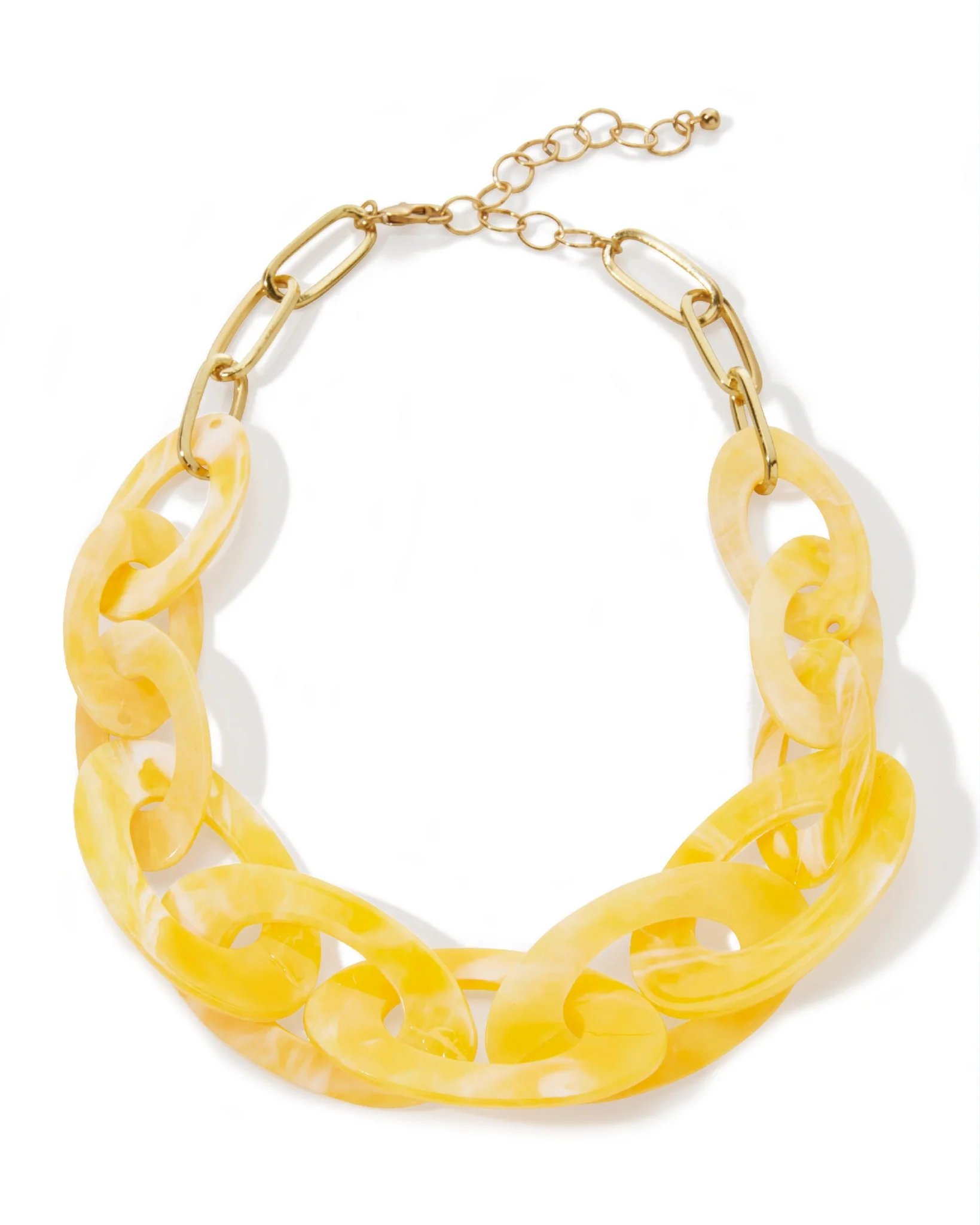 Chain & Resin Color Pop Necklace Yellow - Futureuc