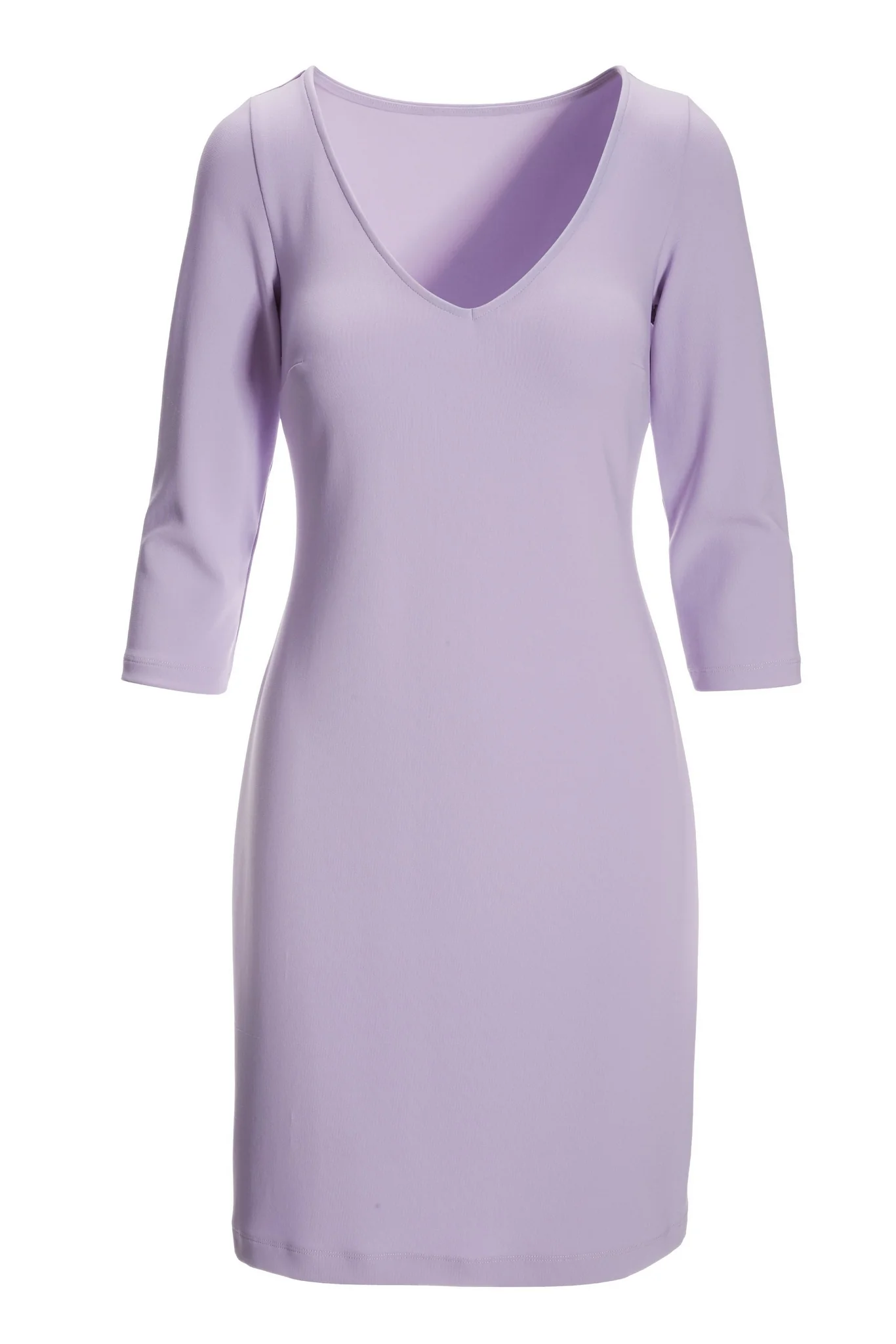 Beyond Travel Classic V Neck Dress Pastel Lilac - Futureuc