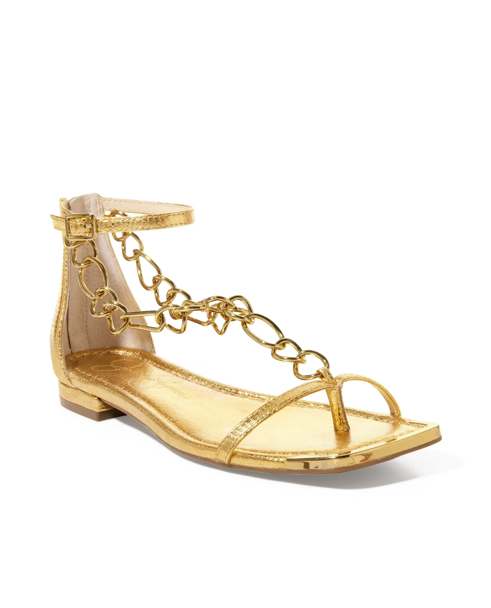 Chain Ankle Strap Sandal Gold - Futureuc