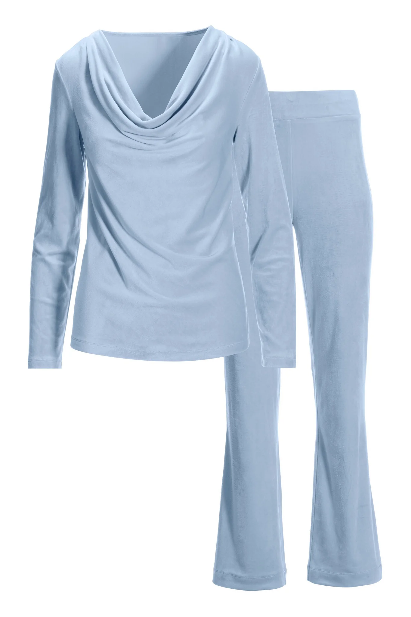 Velour Cowl Neck Set Kentucky Blue - Futureuc