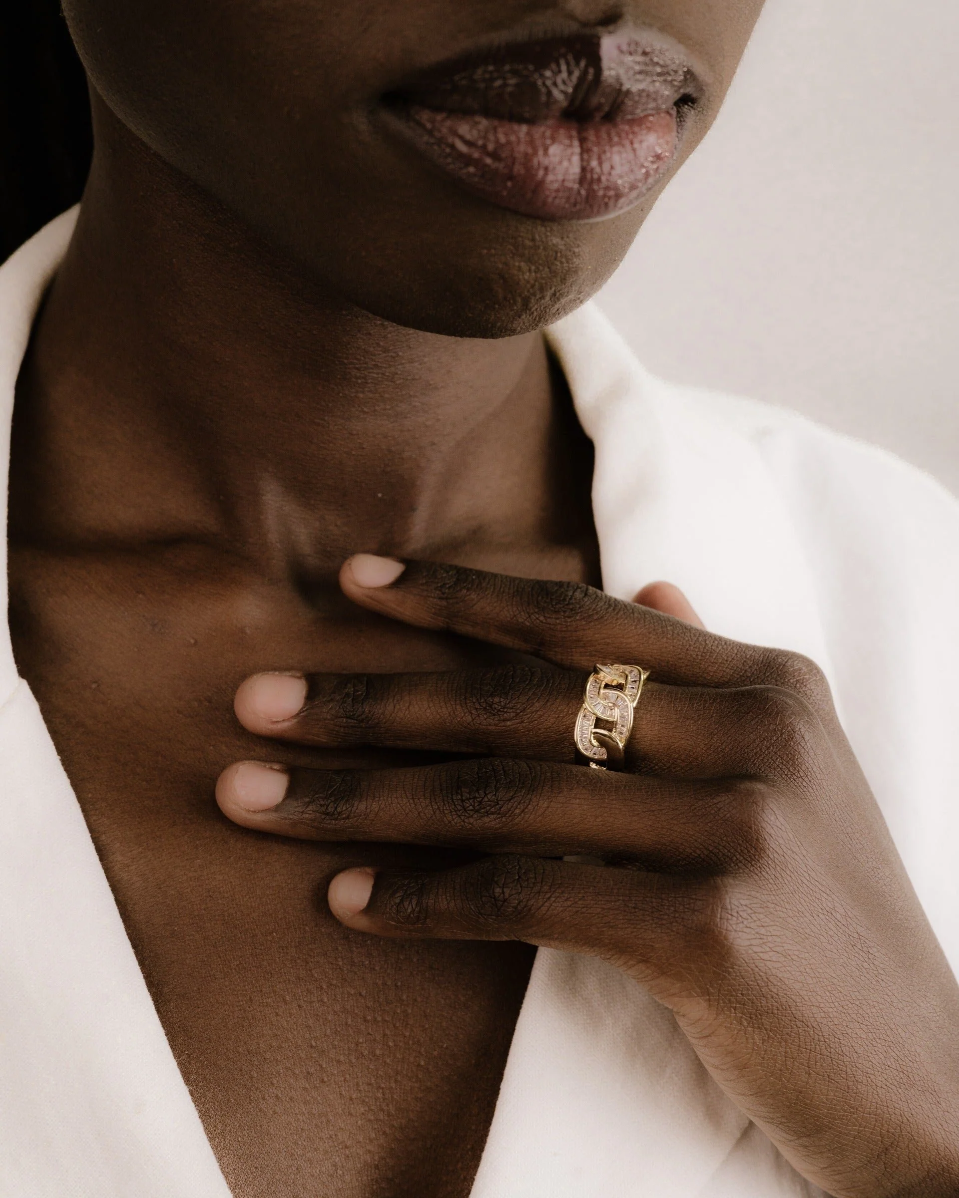 Adjustable Crystal Link Ring - Futureuc